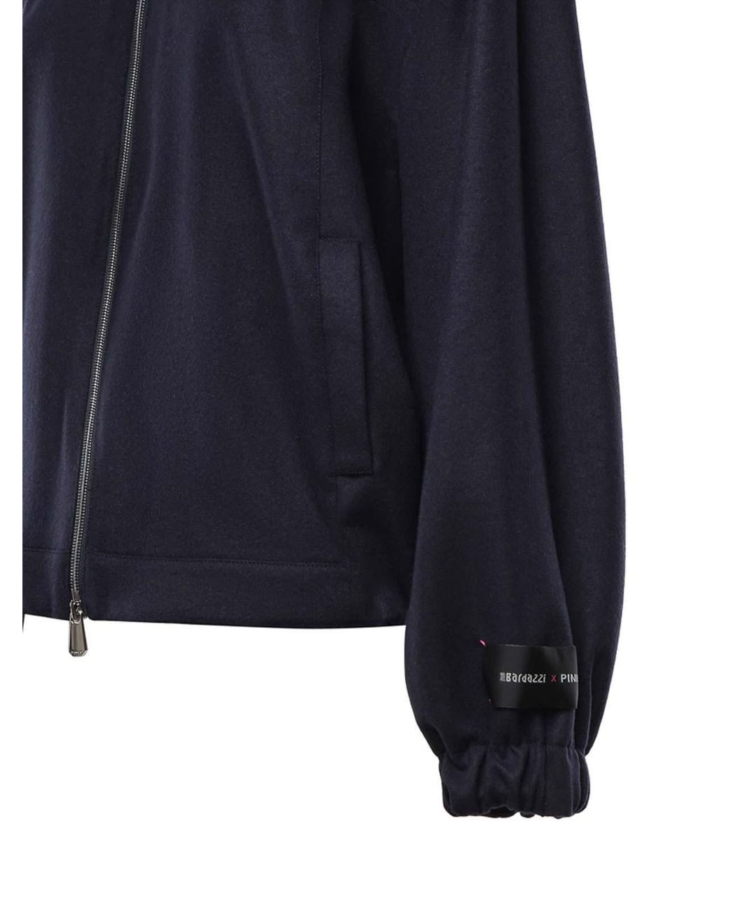 Pinko Blue Wool Flannel Bomber Jacket