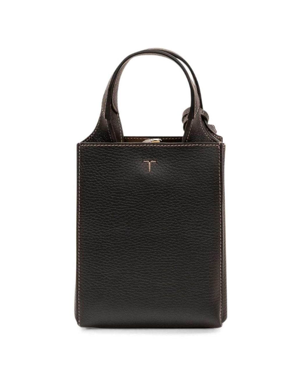 Tod's Black Leather T Timeless Micro Bag