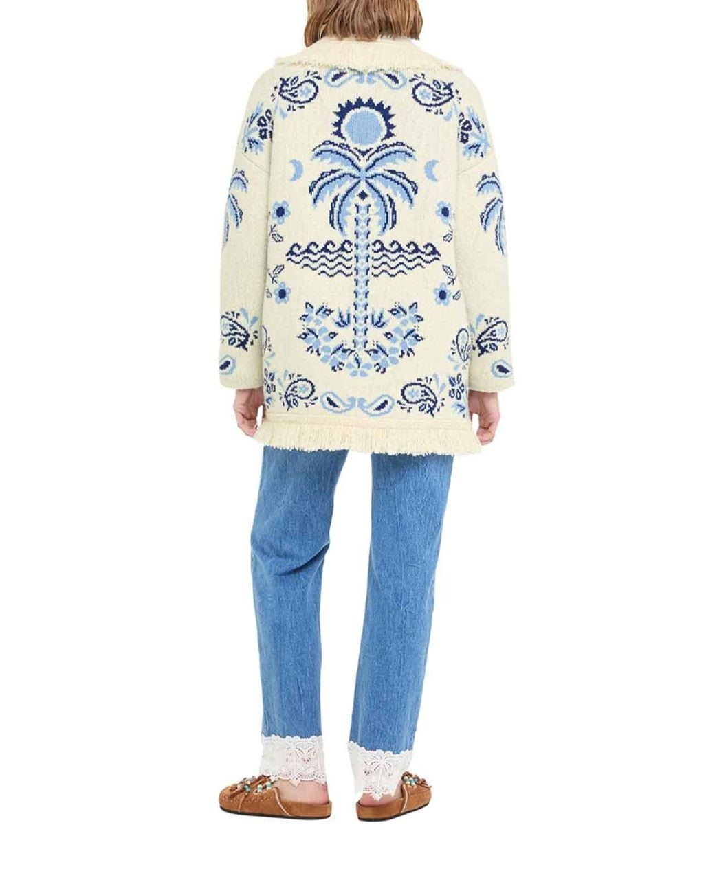 Alanui White 'Island Roots Foulard' Cardigan