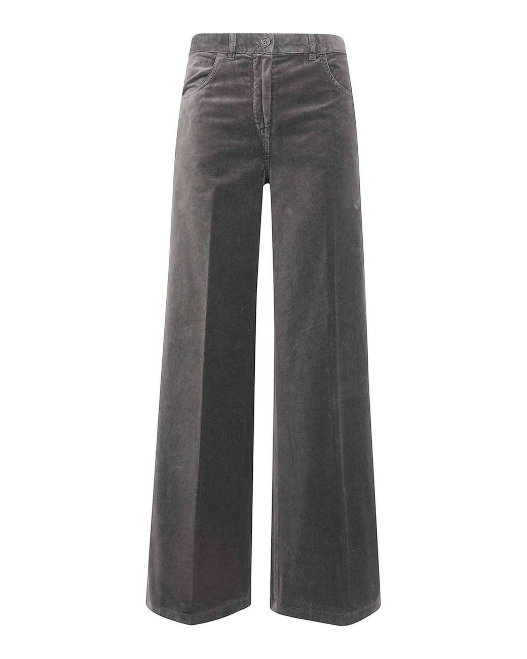 Aspesi Gray Velvet Wide Leg Trousers