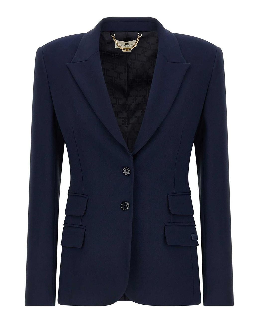 Elisabetta Franchi Blue Light Crpe Blazer