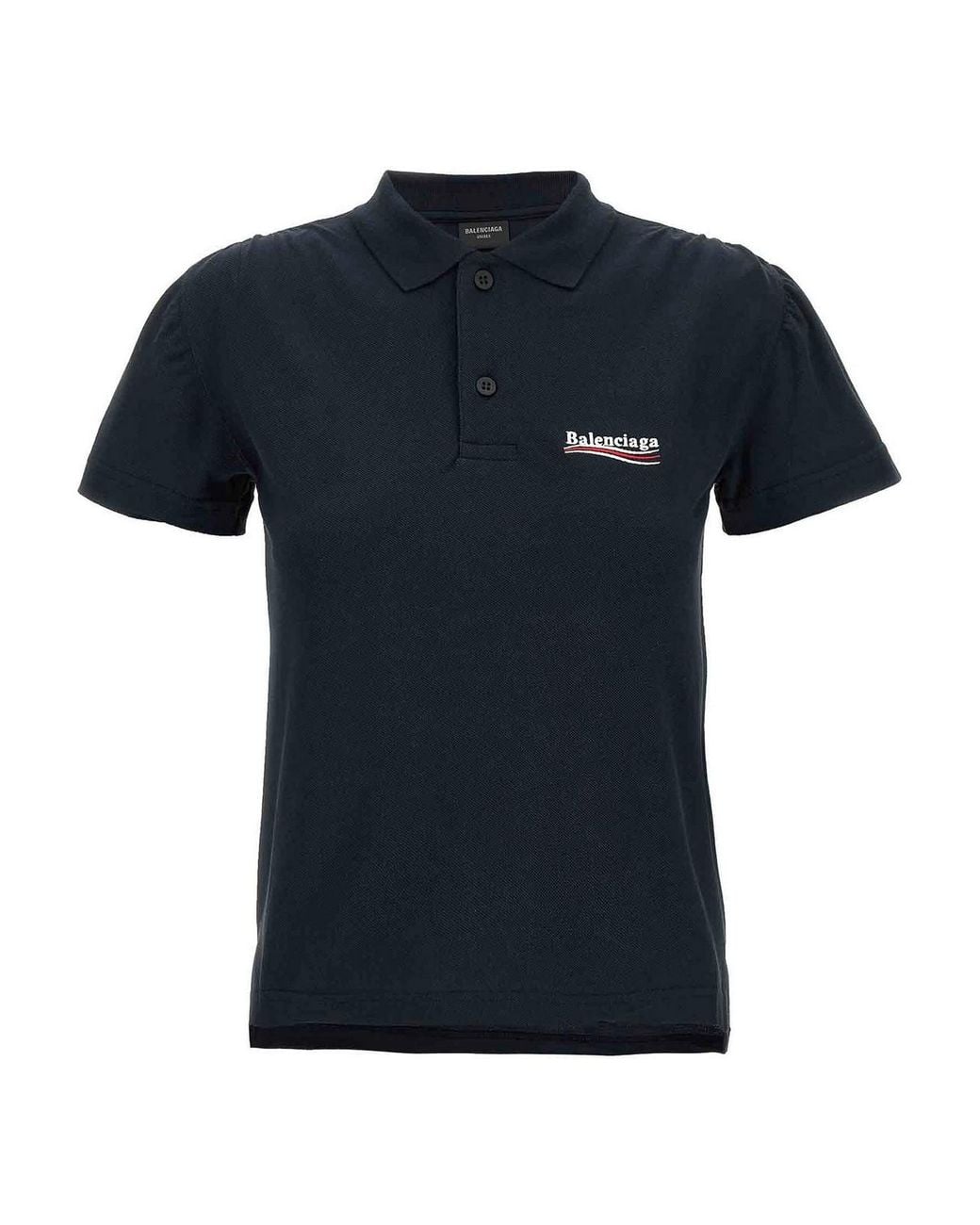 Balenciaga Black Logo Embroidery Polo Shirt
