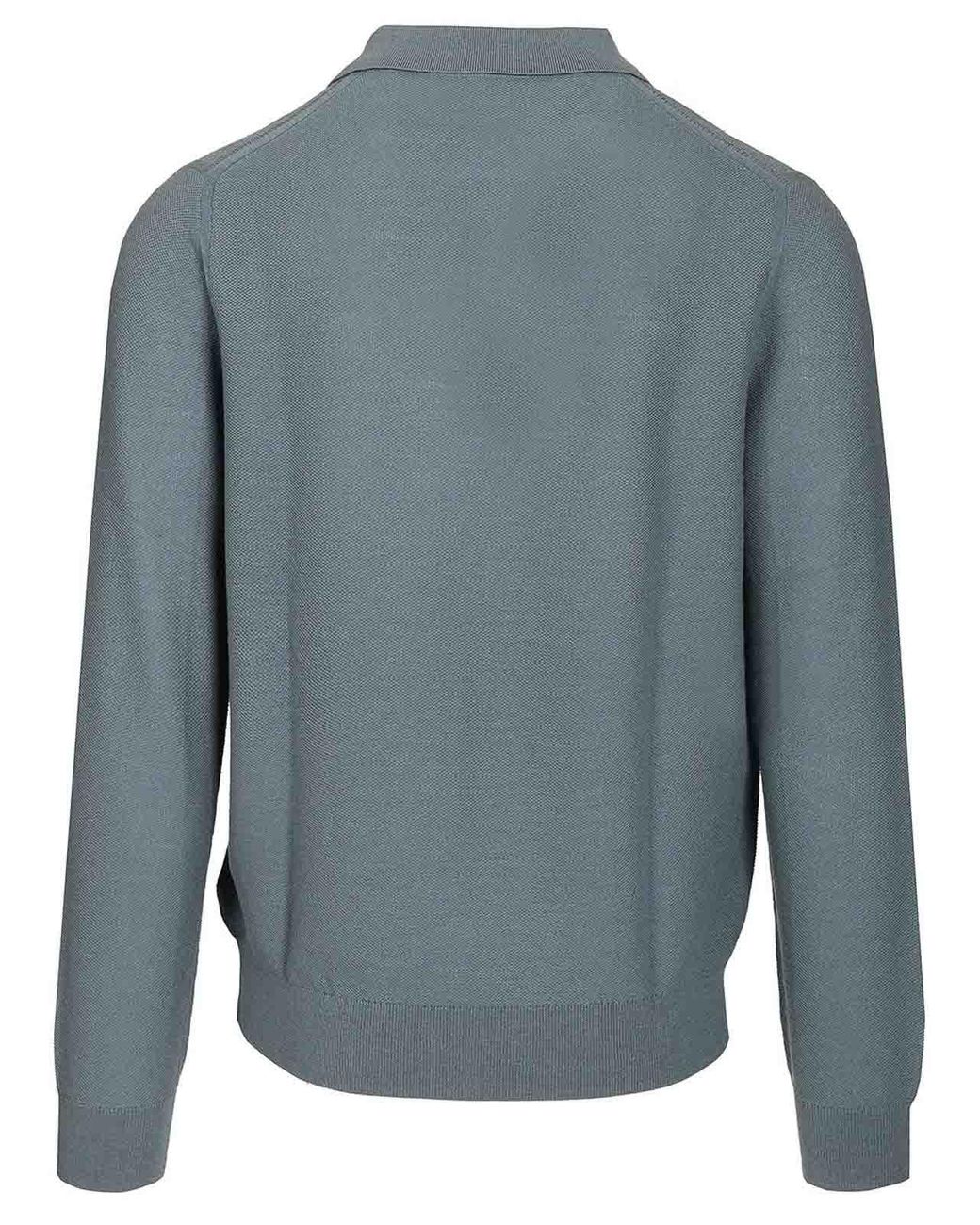 Paul Smith Blue Knitted Polo Shirt for men