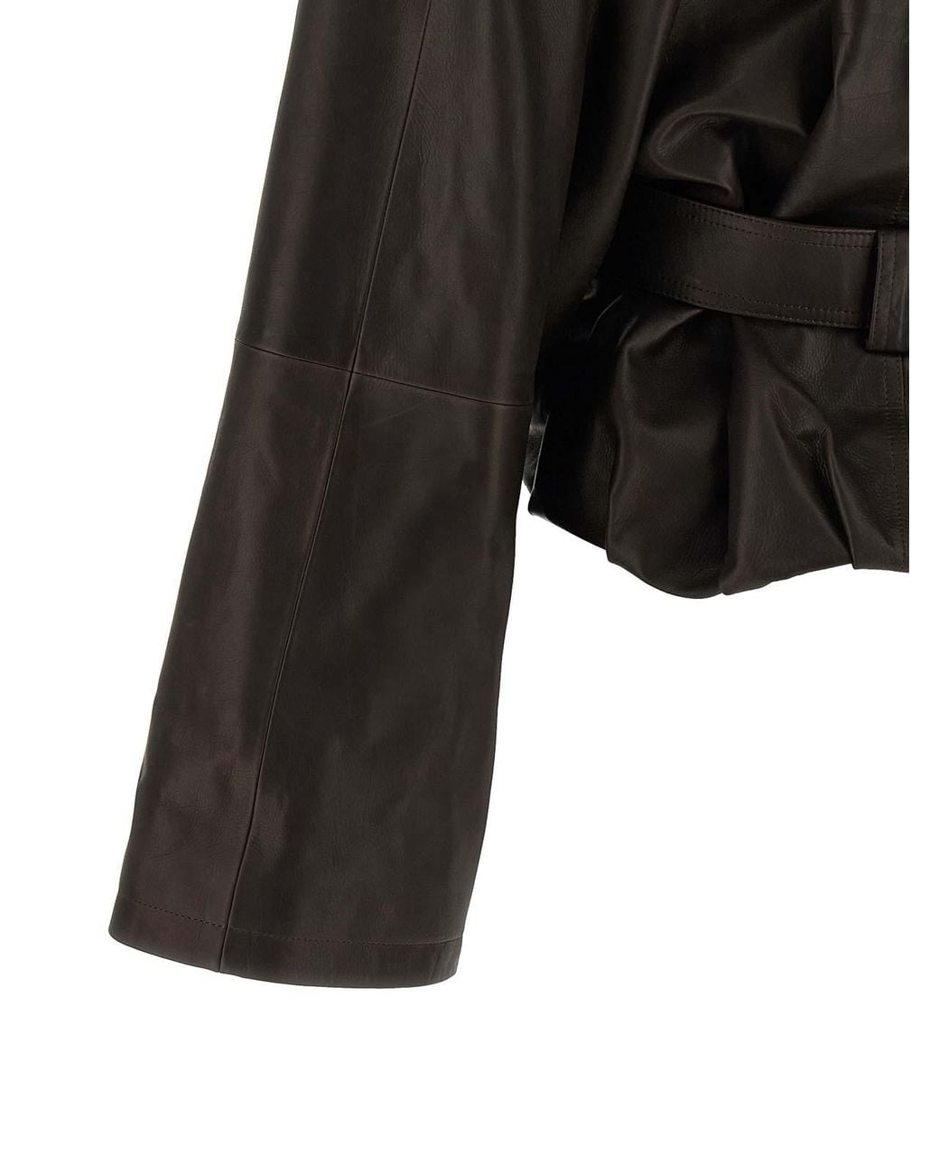 Magda Butrym Black Shawl Collar Leather Jacket