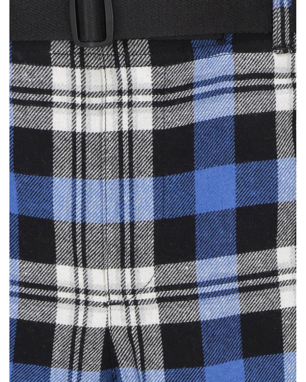 Marcelo Burlon Blue Checked Cotton Blend Shorts for men
