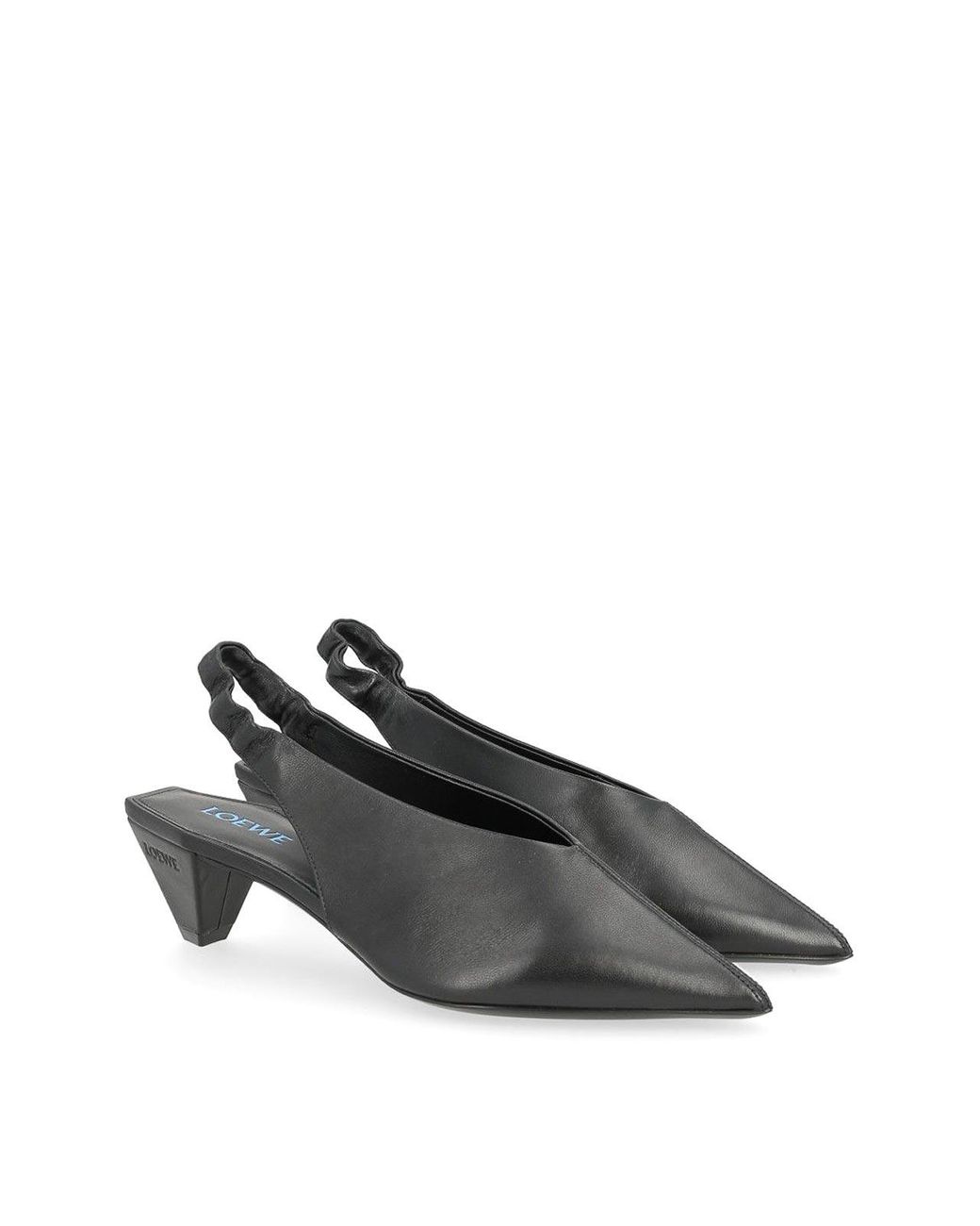 Loewe Gray Origami Cubic Lambskin Slingback