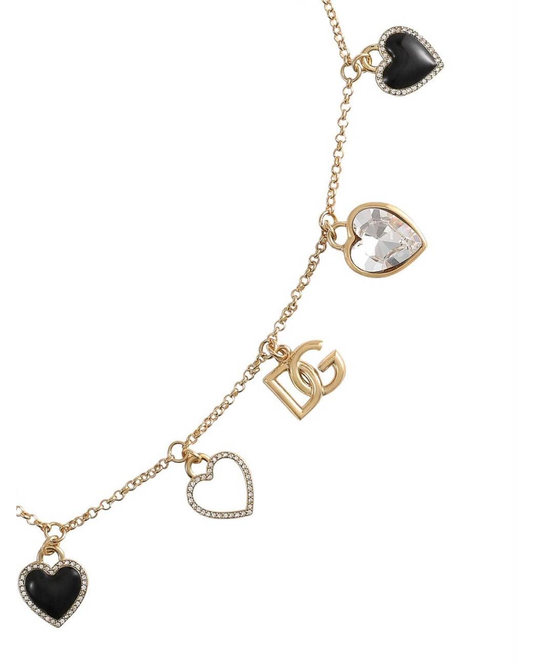 Dolce & Gabbana Natural Italian Tailoring Necklace With Hearts