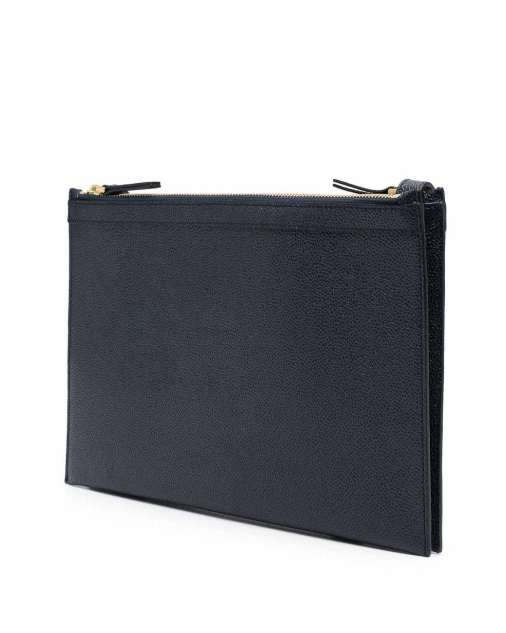 Thom Browne Black Logo-Print Leather Cross Body Bag