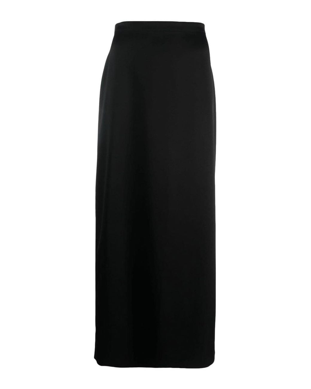 Lanvin Black Long Satin Skirt