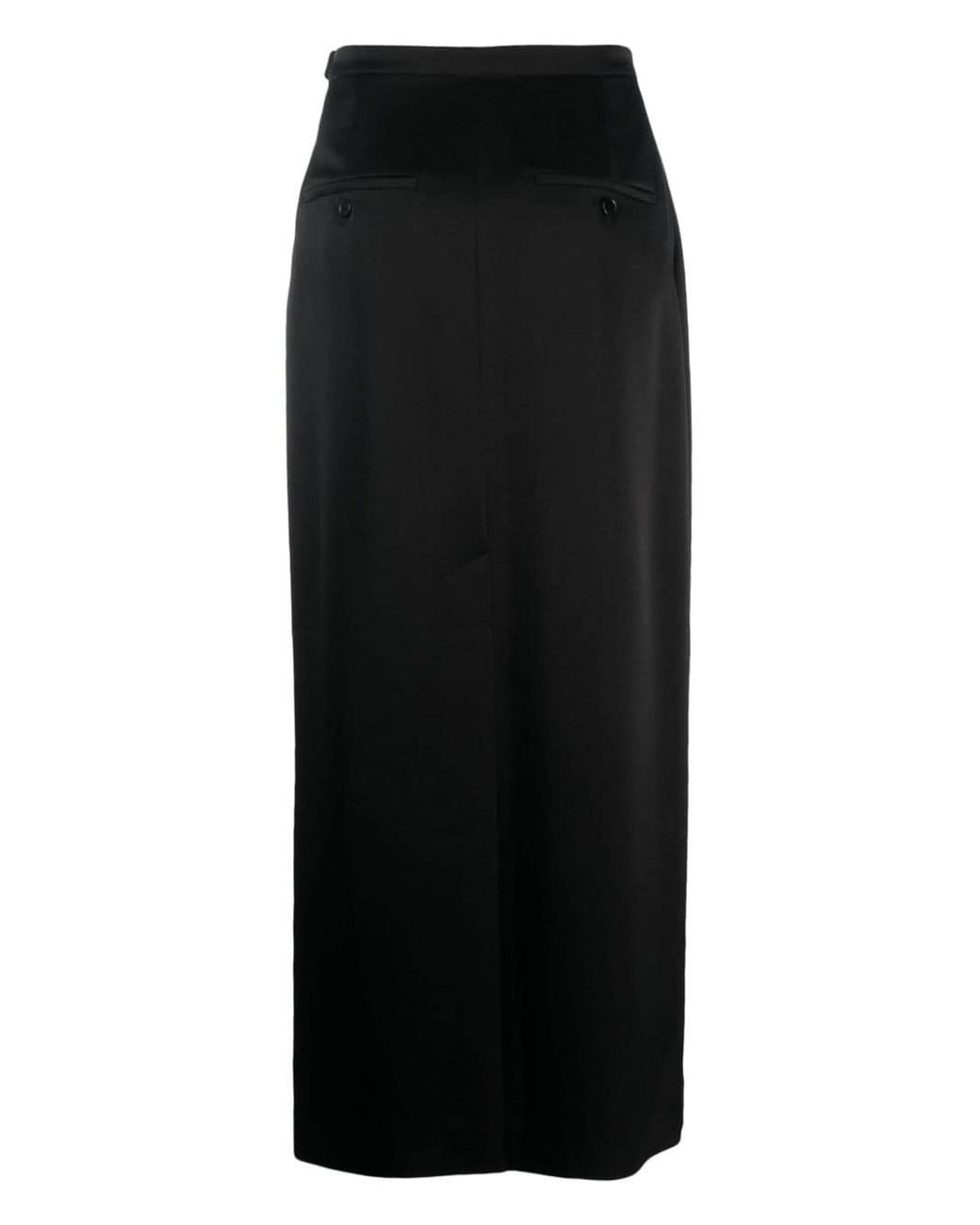 Lanvin Black Long Satin Skirt