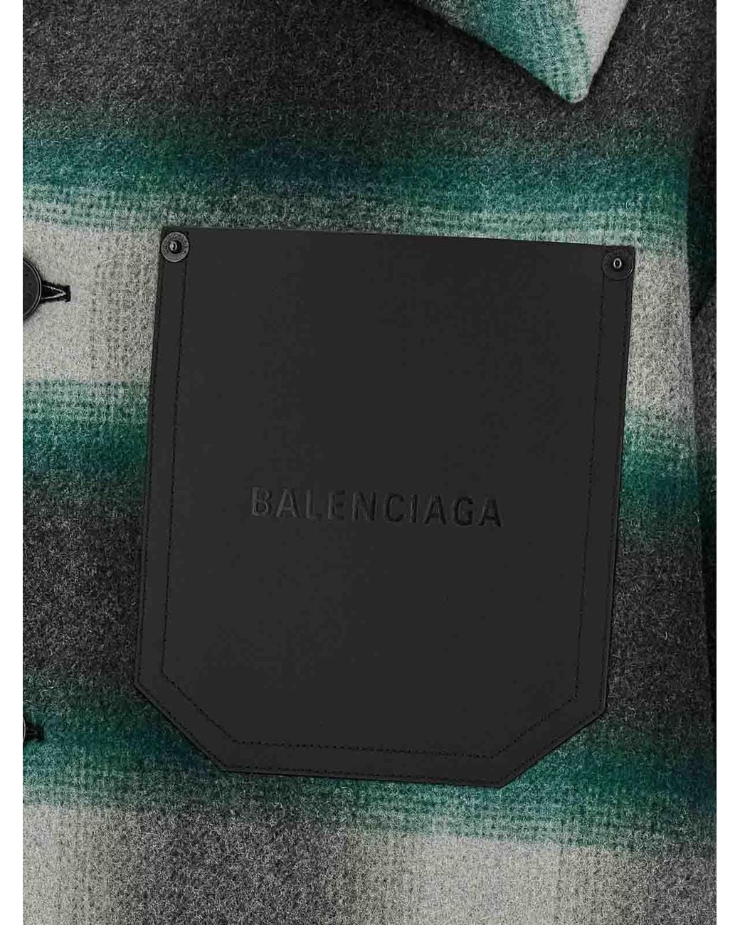 Balenciaga Green Workwear Cocoon Wool Jacket for men