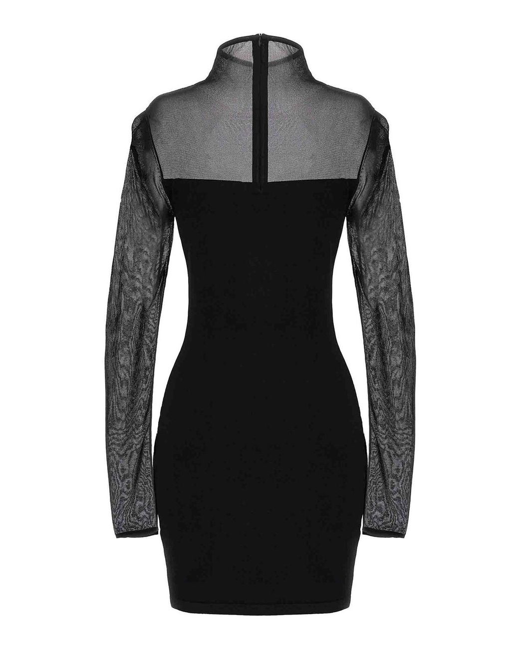 Nensi Dojaka Black Fitted Semisheer Dress