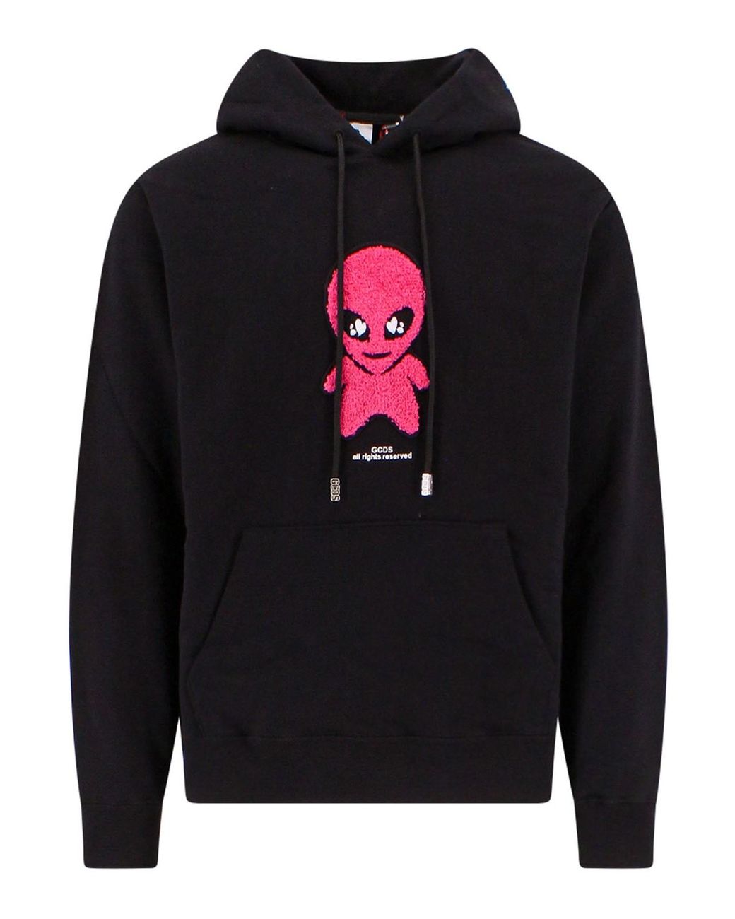 Gcds Blue Cotton Sweatshirt With Terry Alien Patch for men