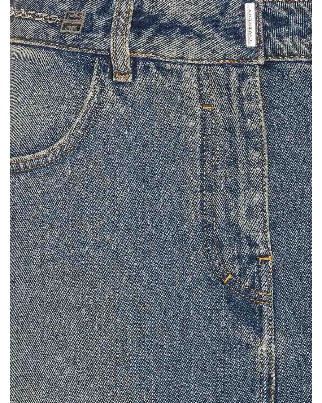 Givenchy Blue Mini Denim Skirt