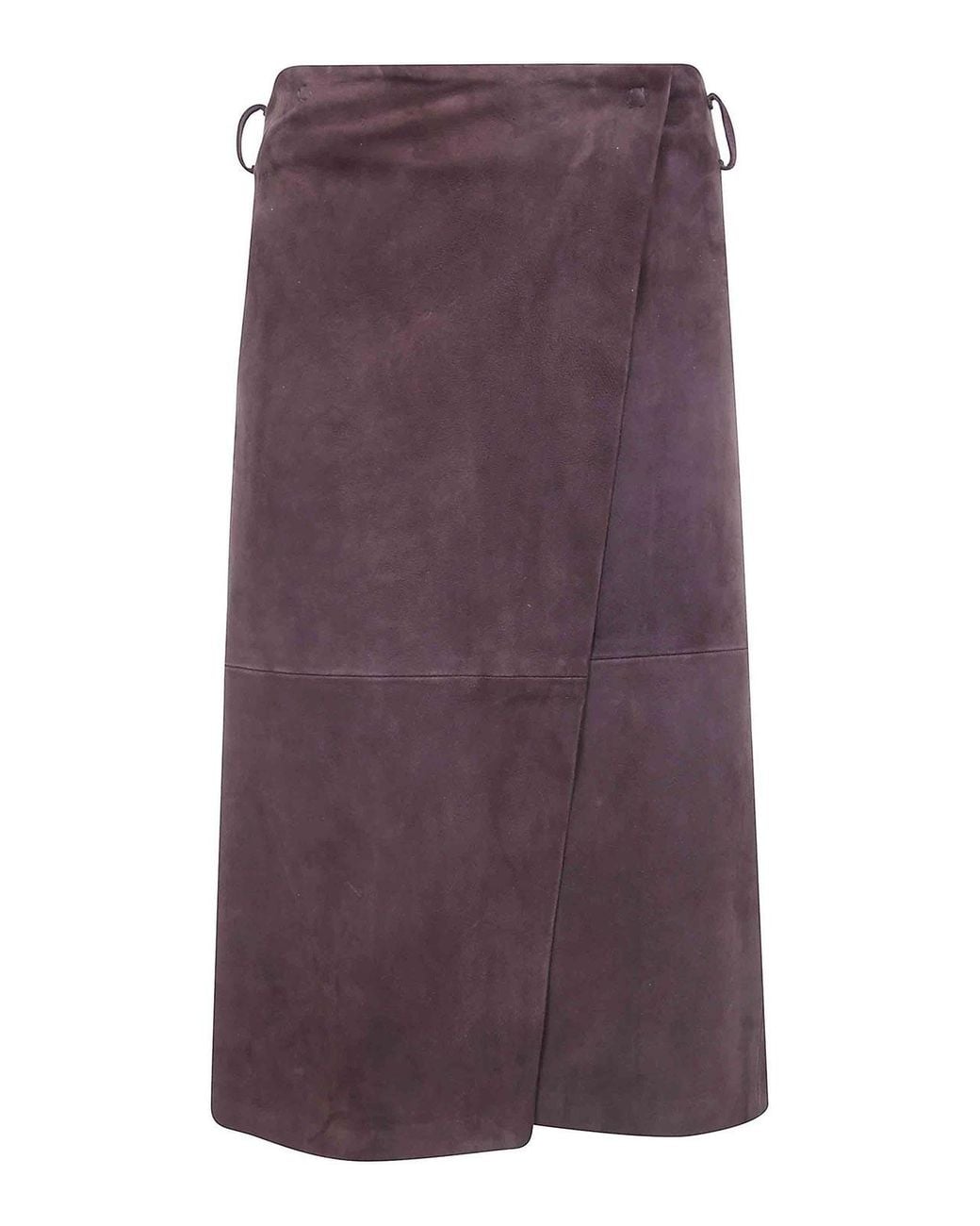 Semicouture Purple Rosanne Double Layers Leather Skirt