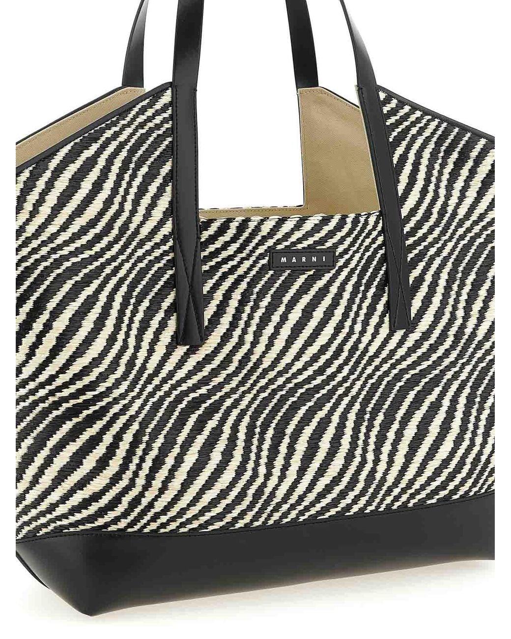 Marni Black Waves Shopping Bag