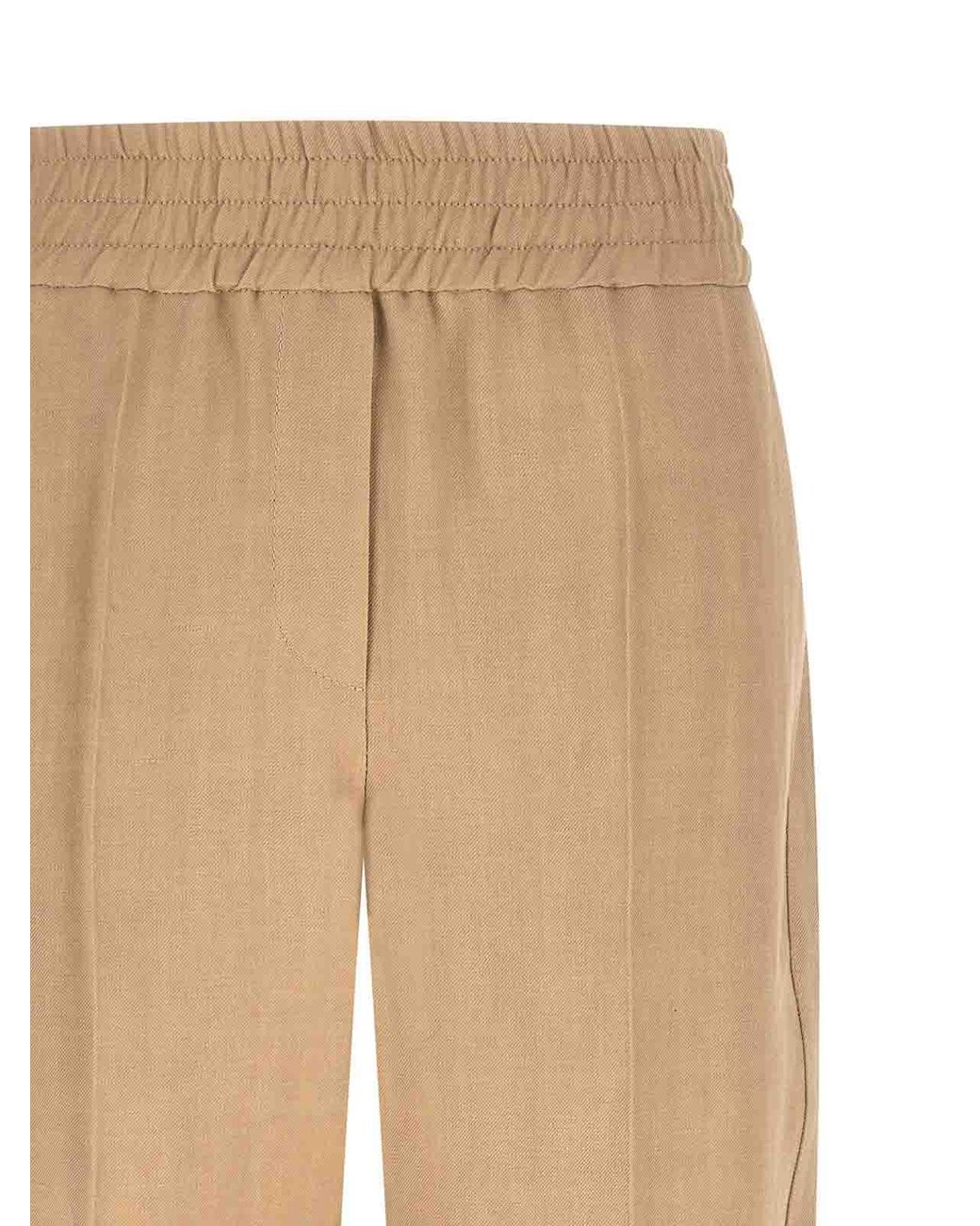 Brunello Cucinelli Natural 'Baggy Pull-Up' Pants