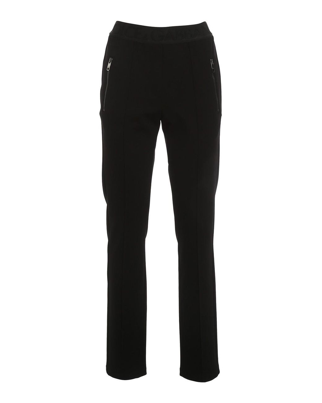 Dolce & Gabbana Black Logoed Waistband Trousers