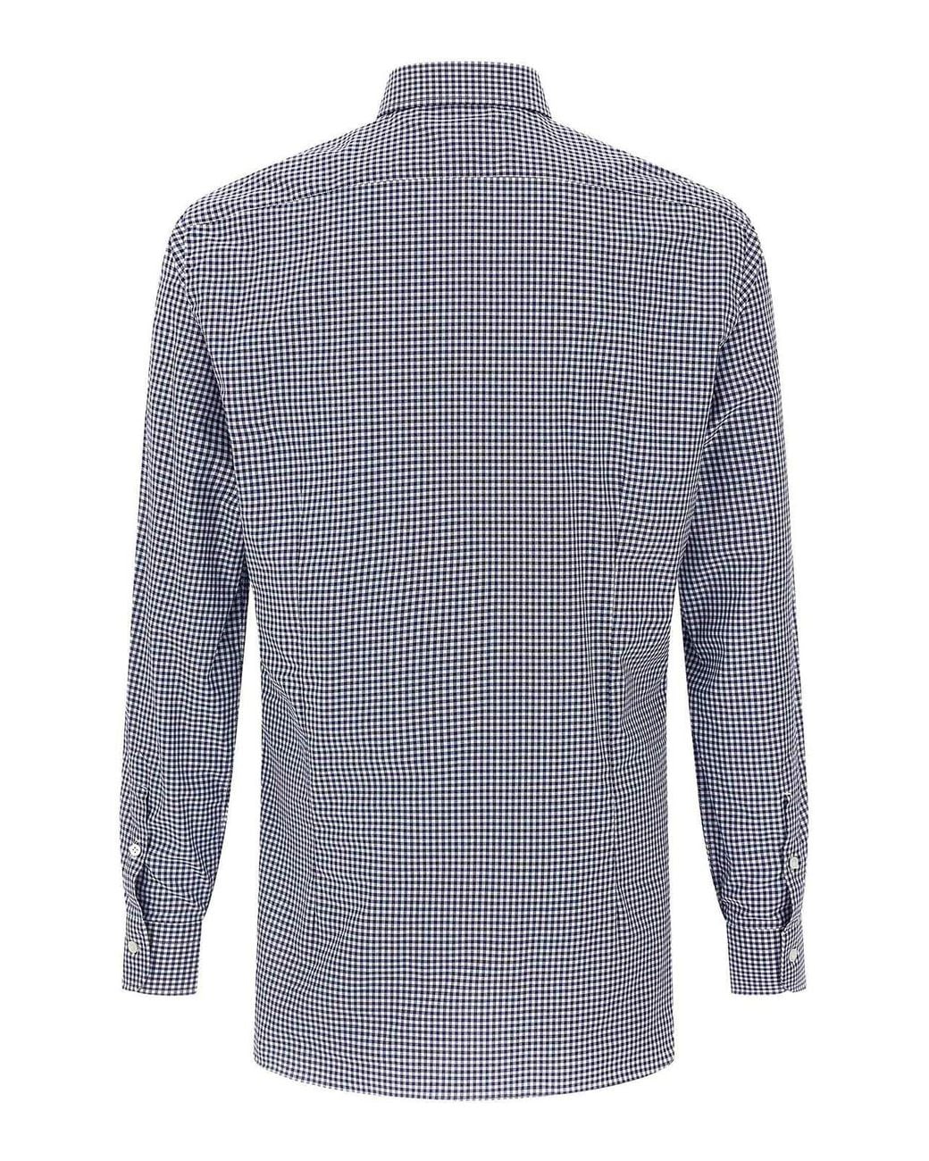 Barba Napoli Blue Vichy Shirt for men