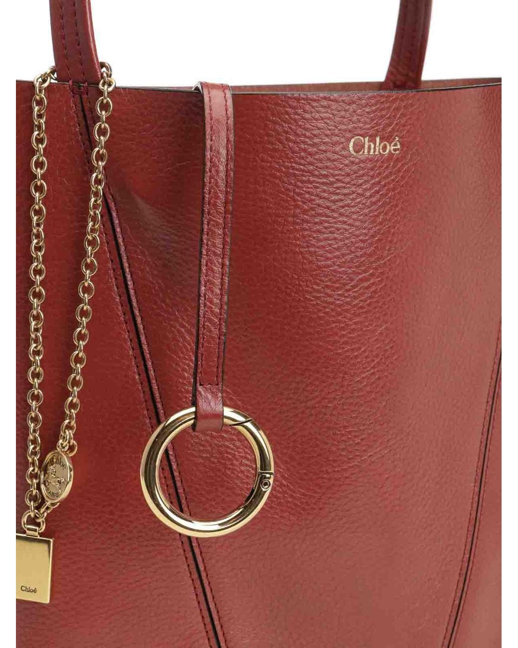 Chloé Red Chlo Spin Tote Bag