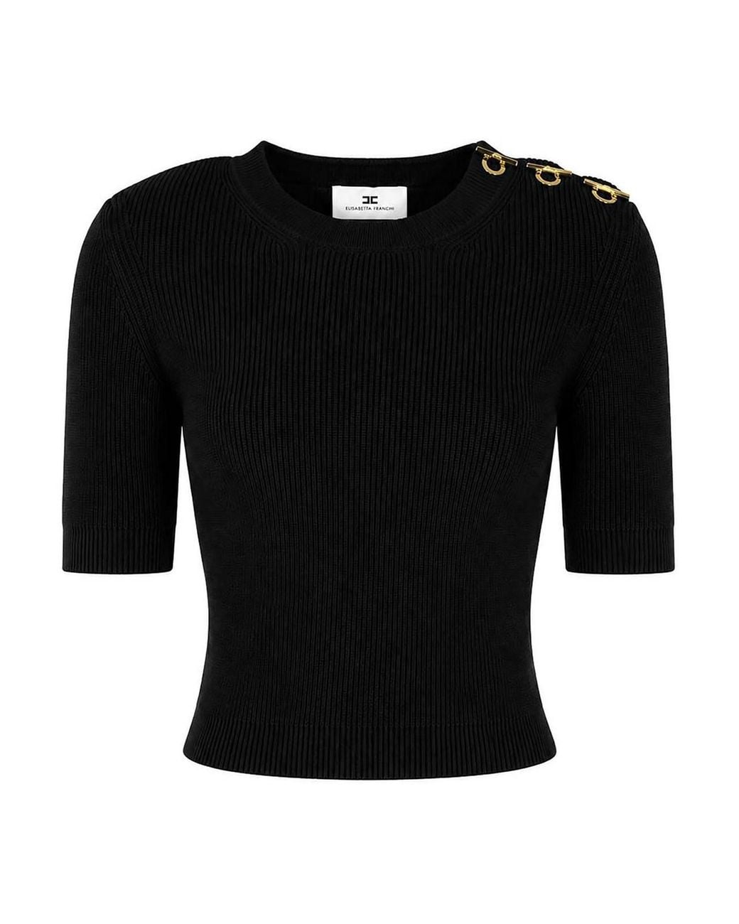 Elisabetta Franchi Black Top Crop