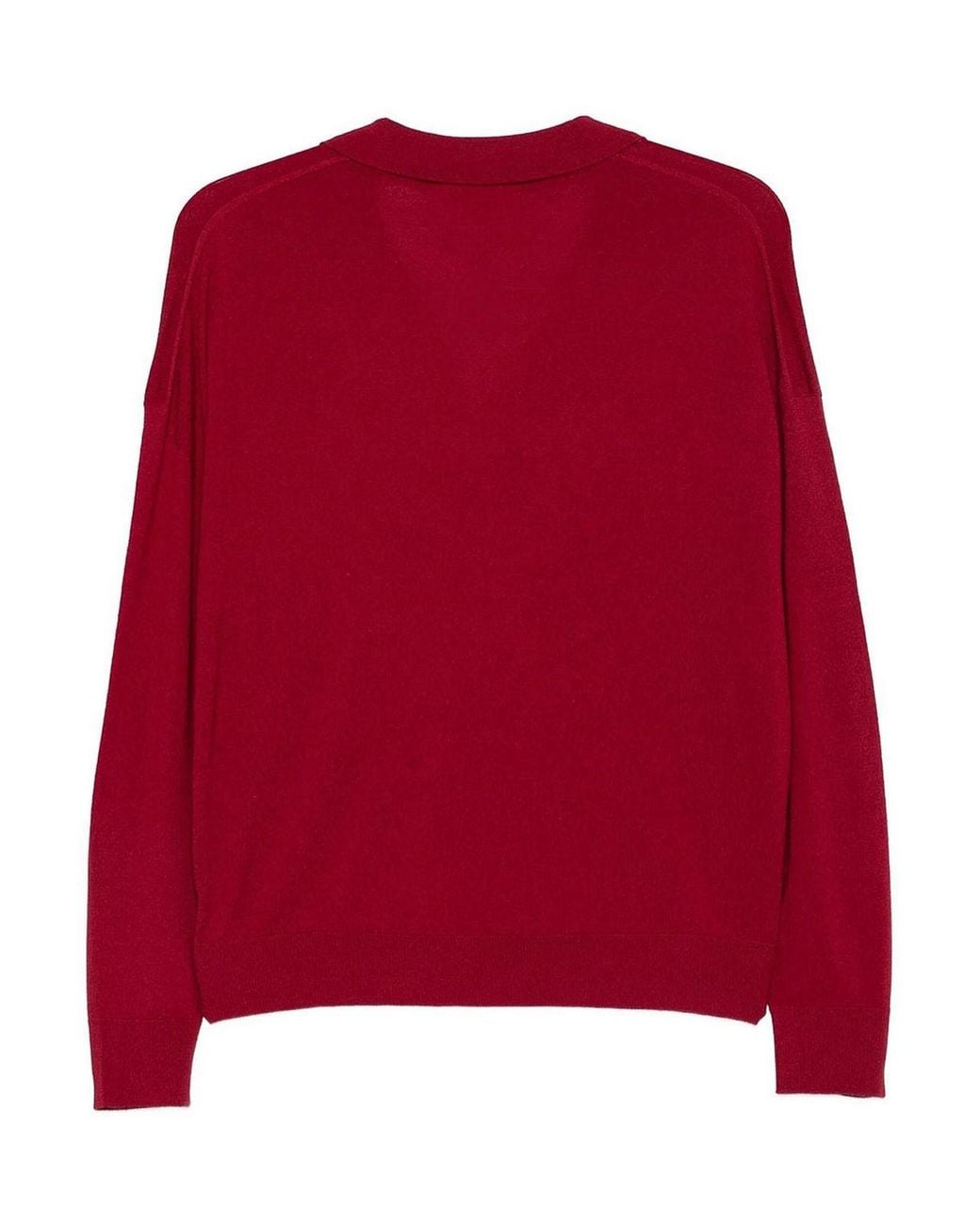 Zanone Red Wide-Fit Flexwool V-Neck Polo