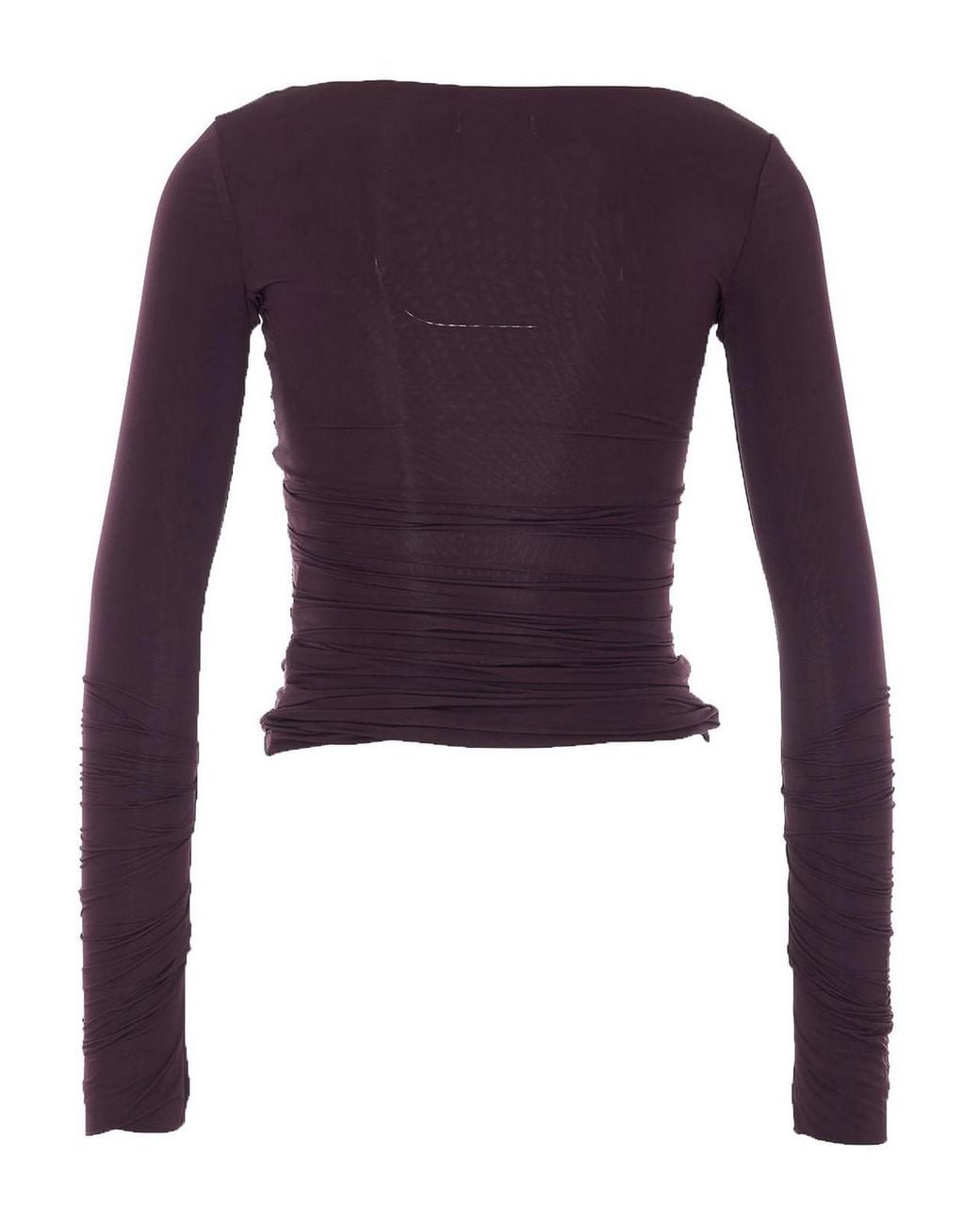 Elisabetta Franchi Purple Rouches Top