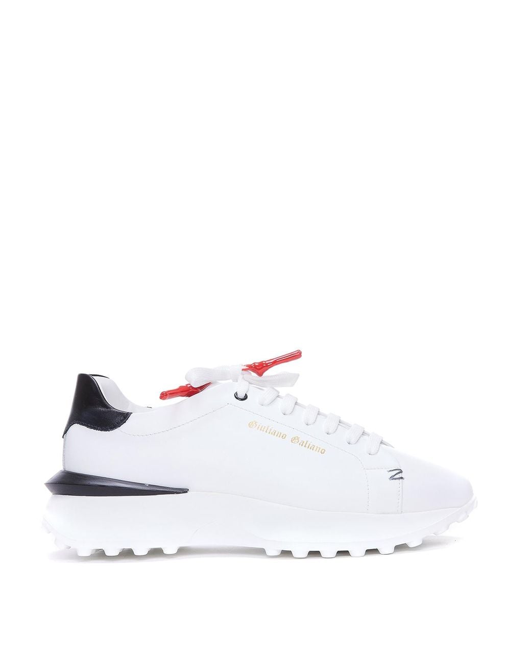 Giuliano Galiano White Sneakers With String Closure And Logo for men