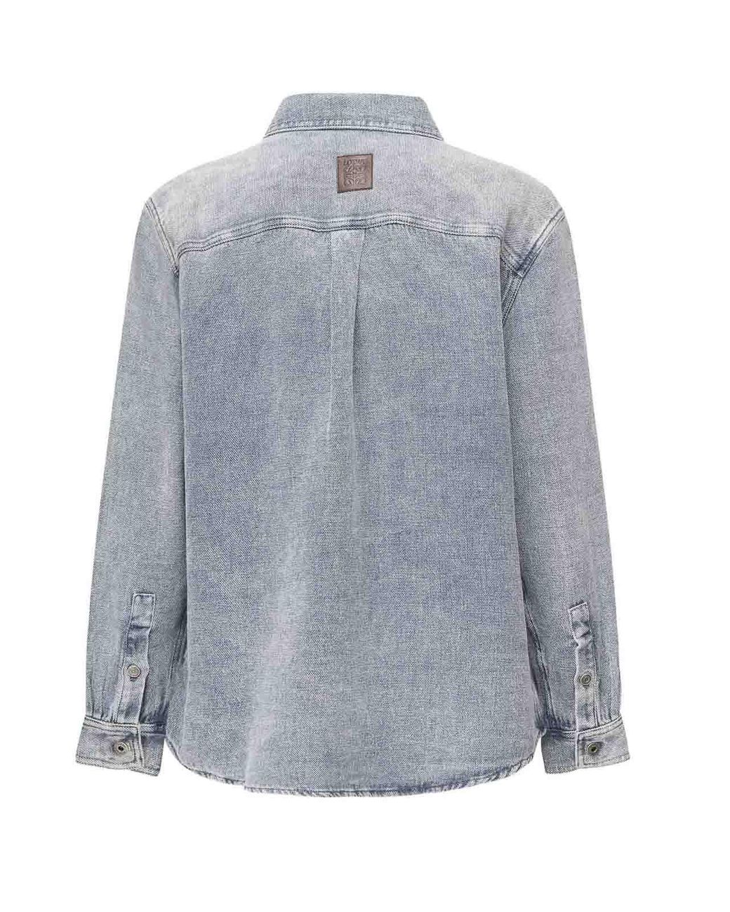 Loewe Gray Cotton And Linen Shirt for men