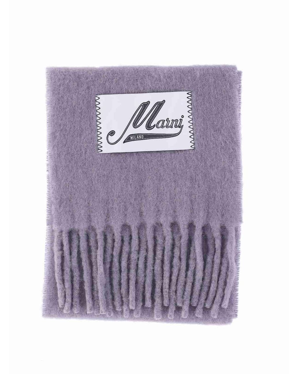 Marni Purple Alpaca Blend Scarf