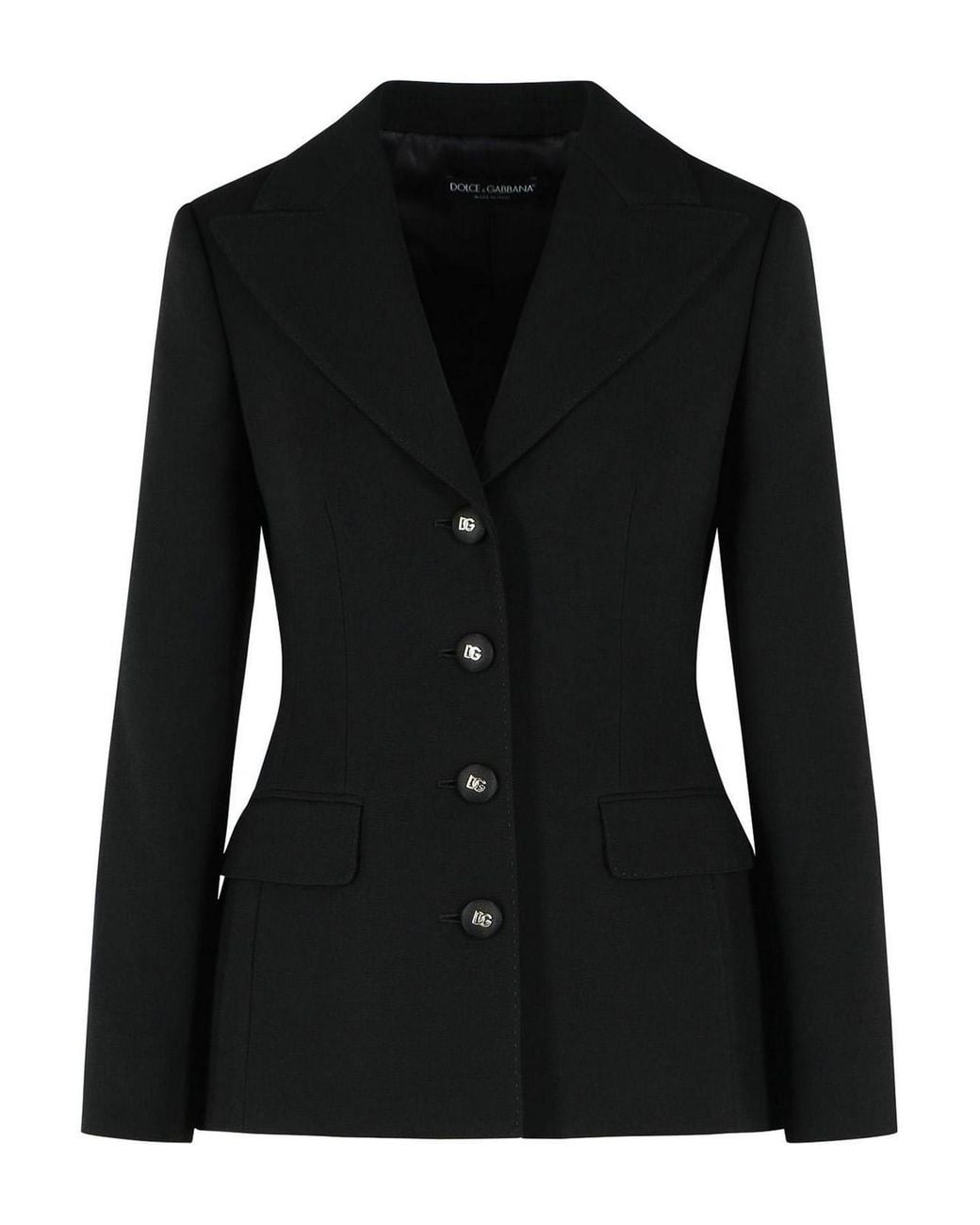 Dolce & Gabbana Black Single-Breasted Wool Jacket