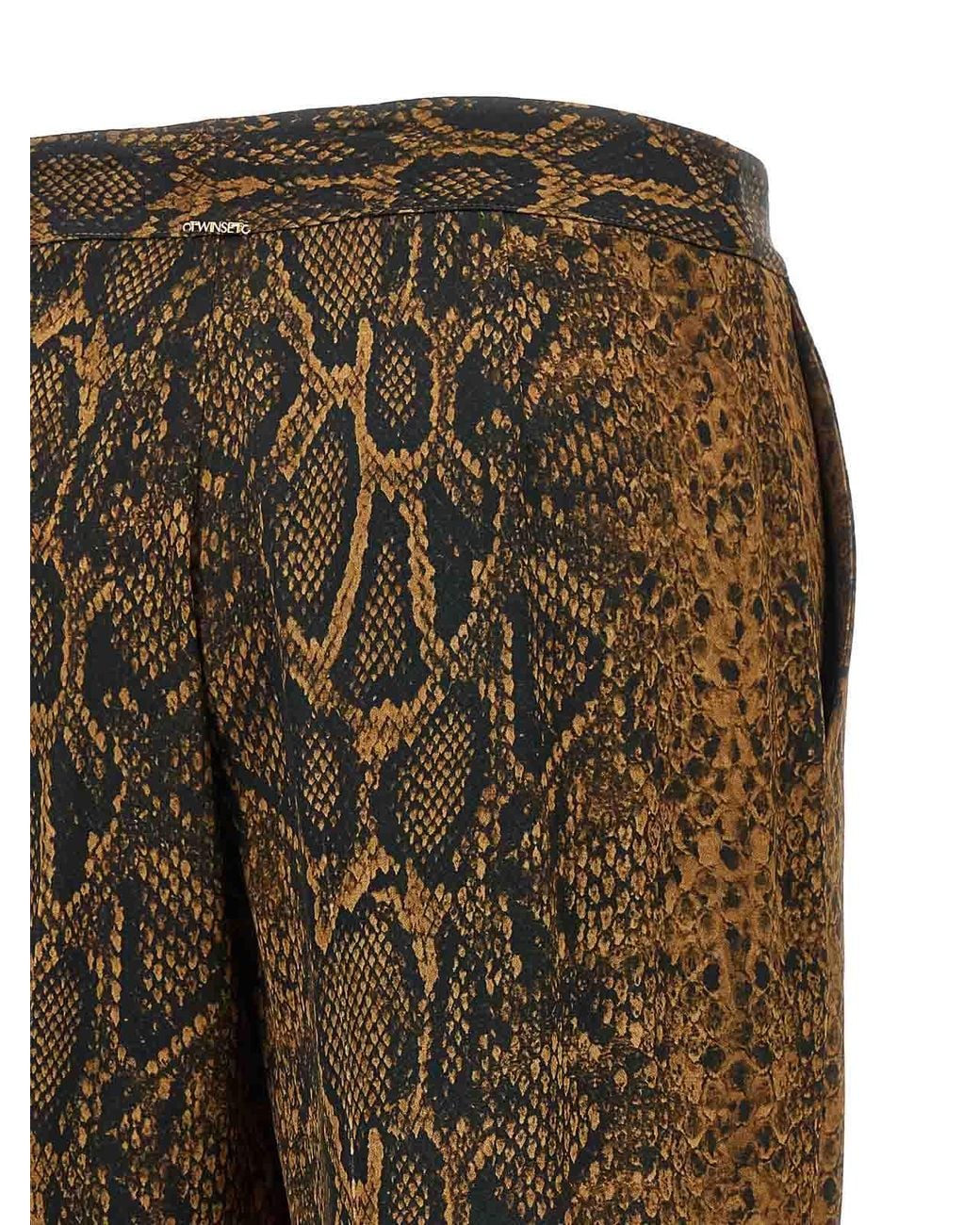 Twinset Brown Python Print Pants