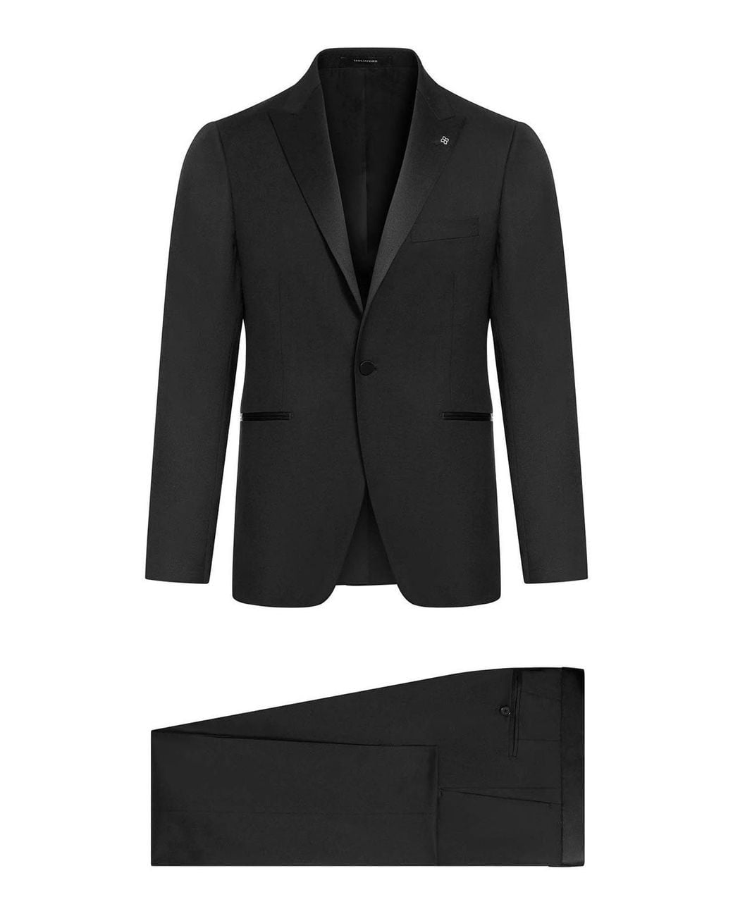 Tagliatore Black Tailored Single-Breasted Wool Suit for men