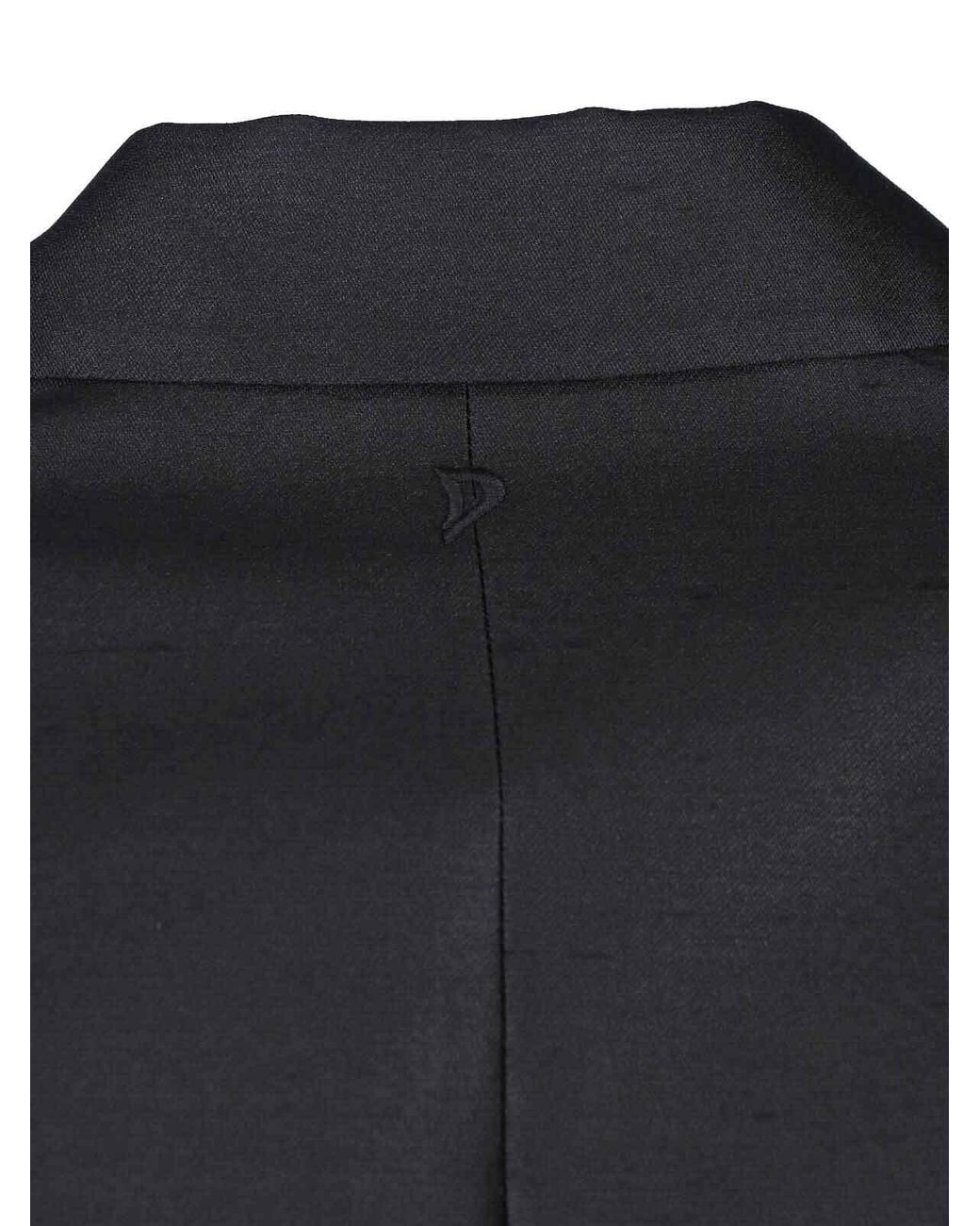 Dondup Black Double-Breasted Blazer
