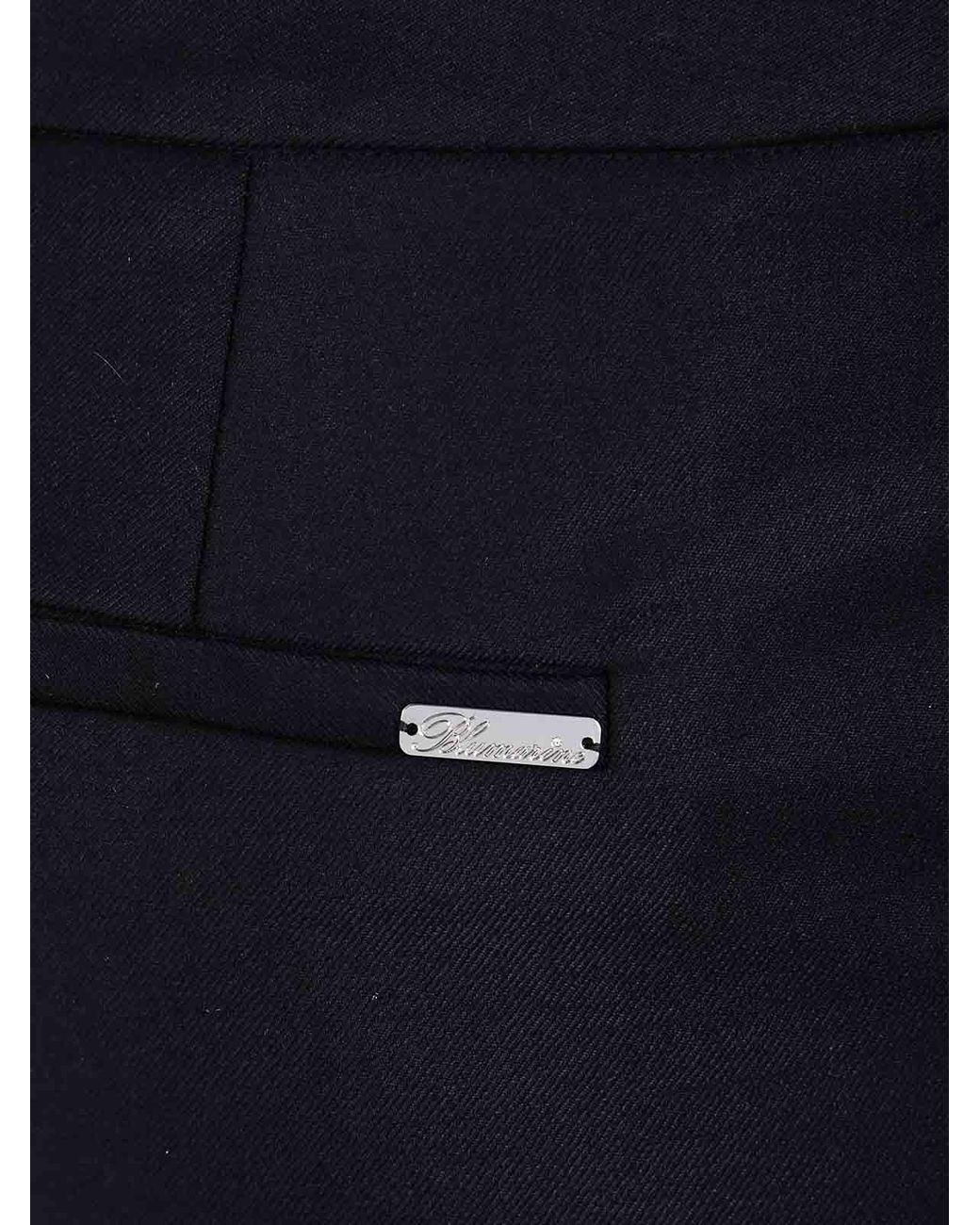 Blumarine Blue Flared Twill Pants