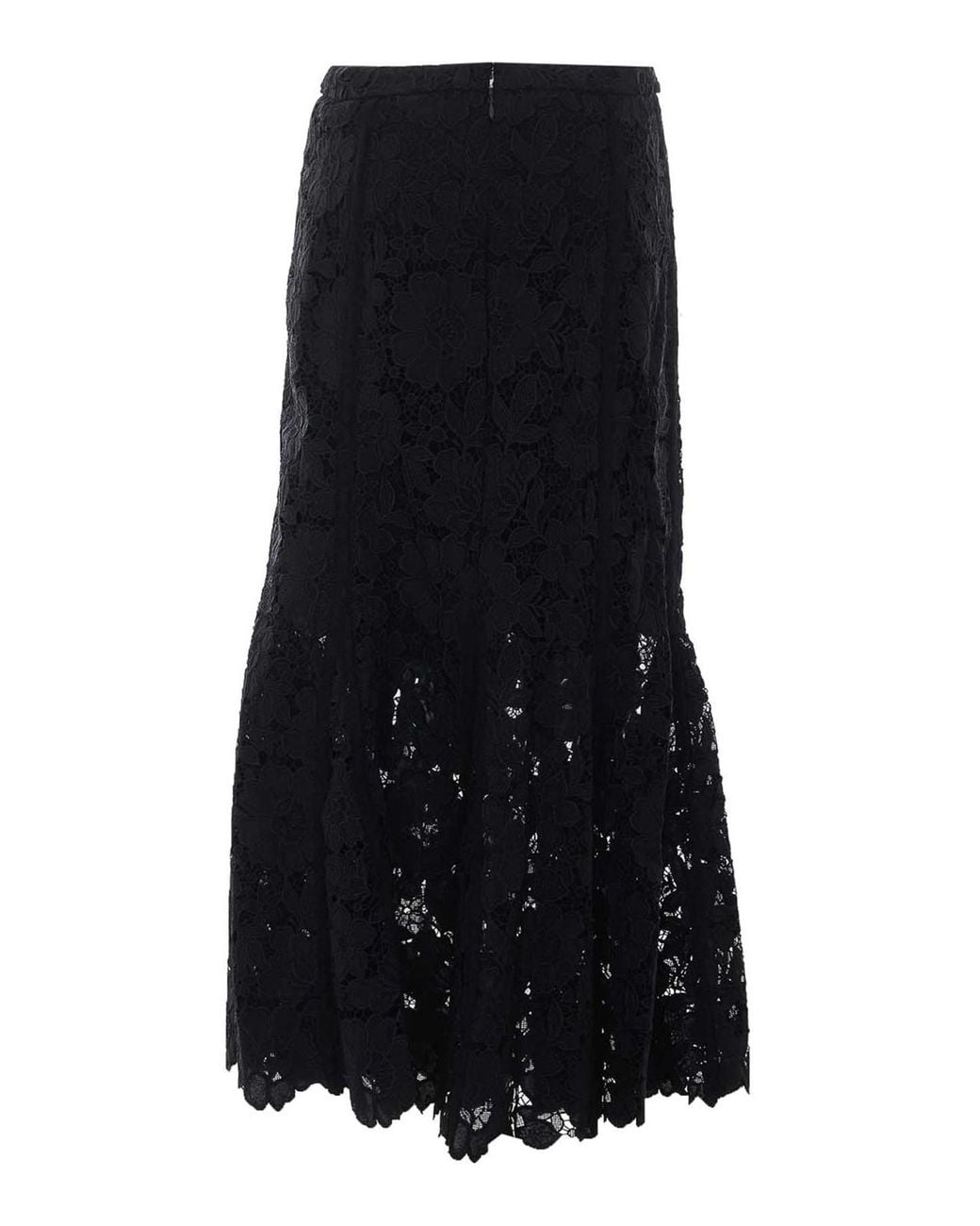 Self-Portrait Black Lace Midi Skirt