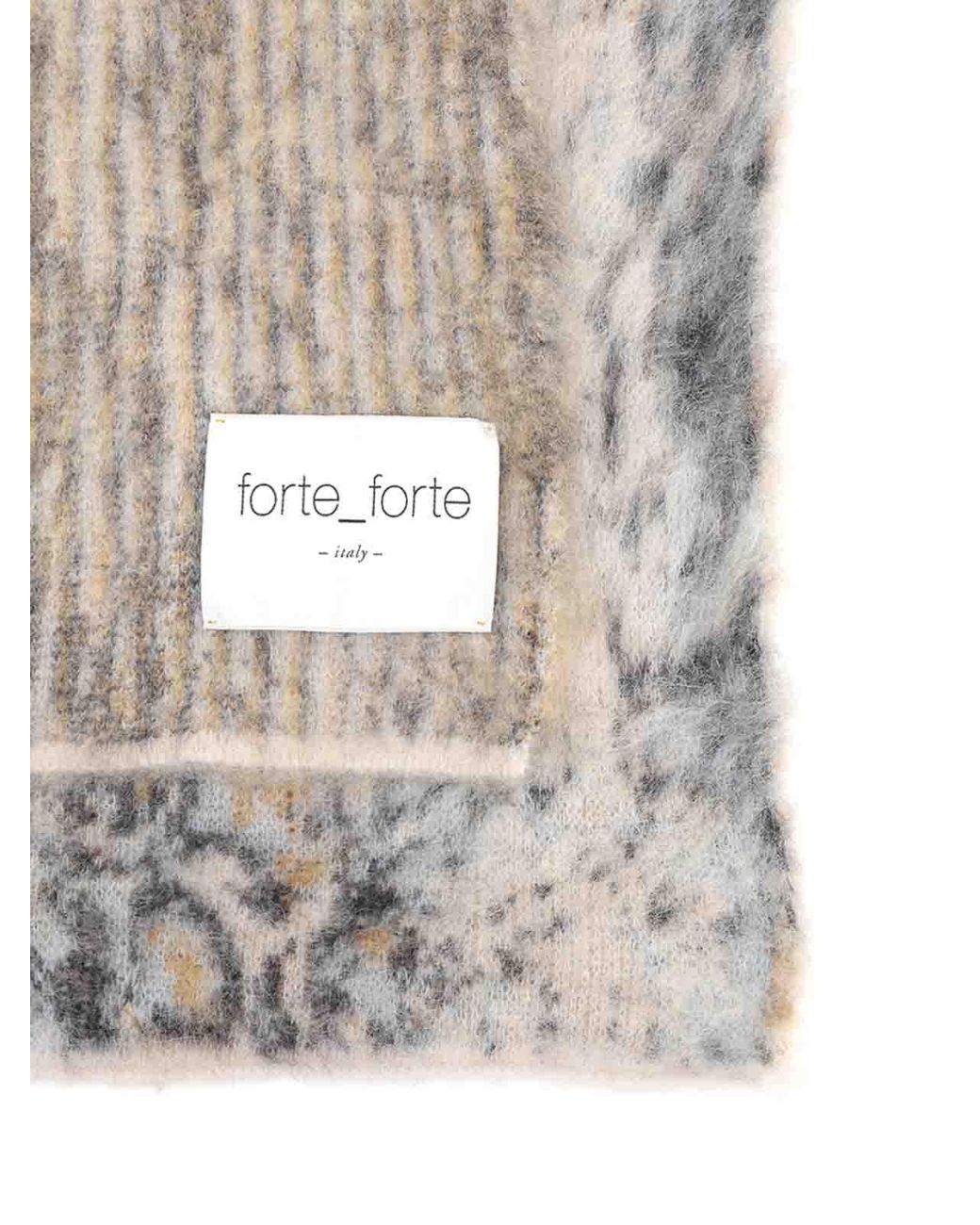 Forte_forte White Scarf With Plumes De Python Jacquard Motif