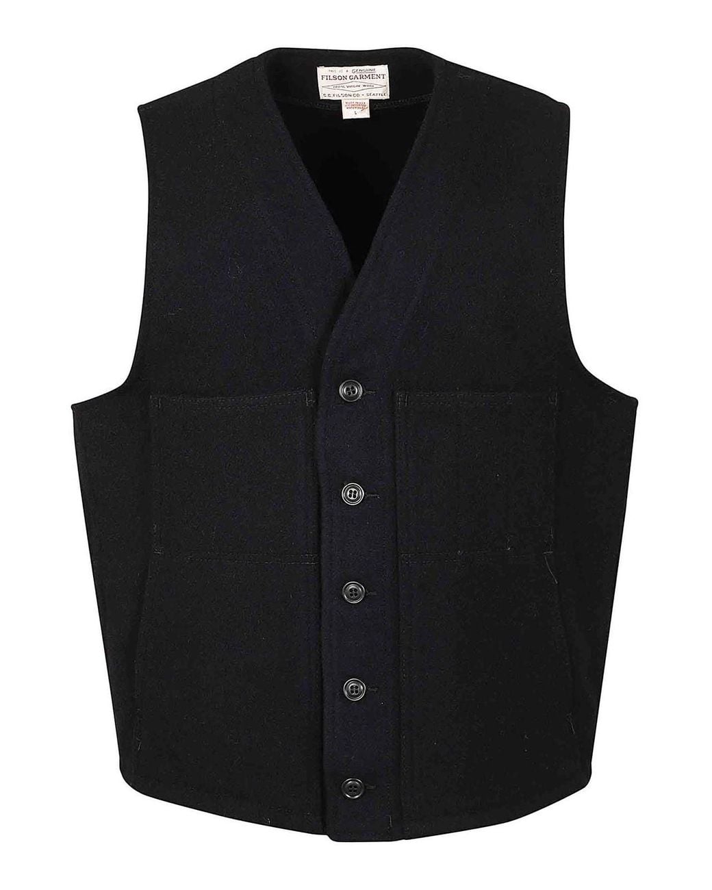 Filson Black Mackinaw Wool Vest for men