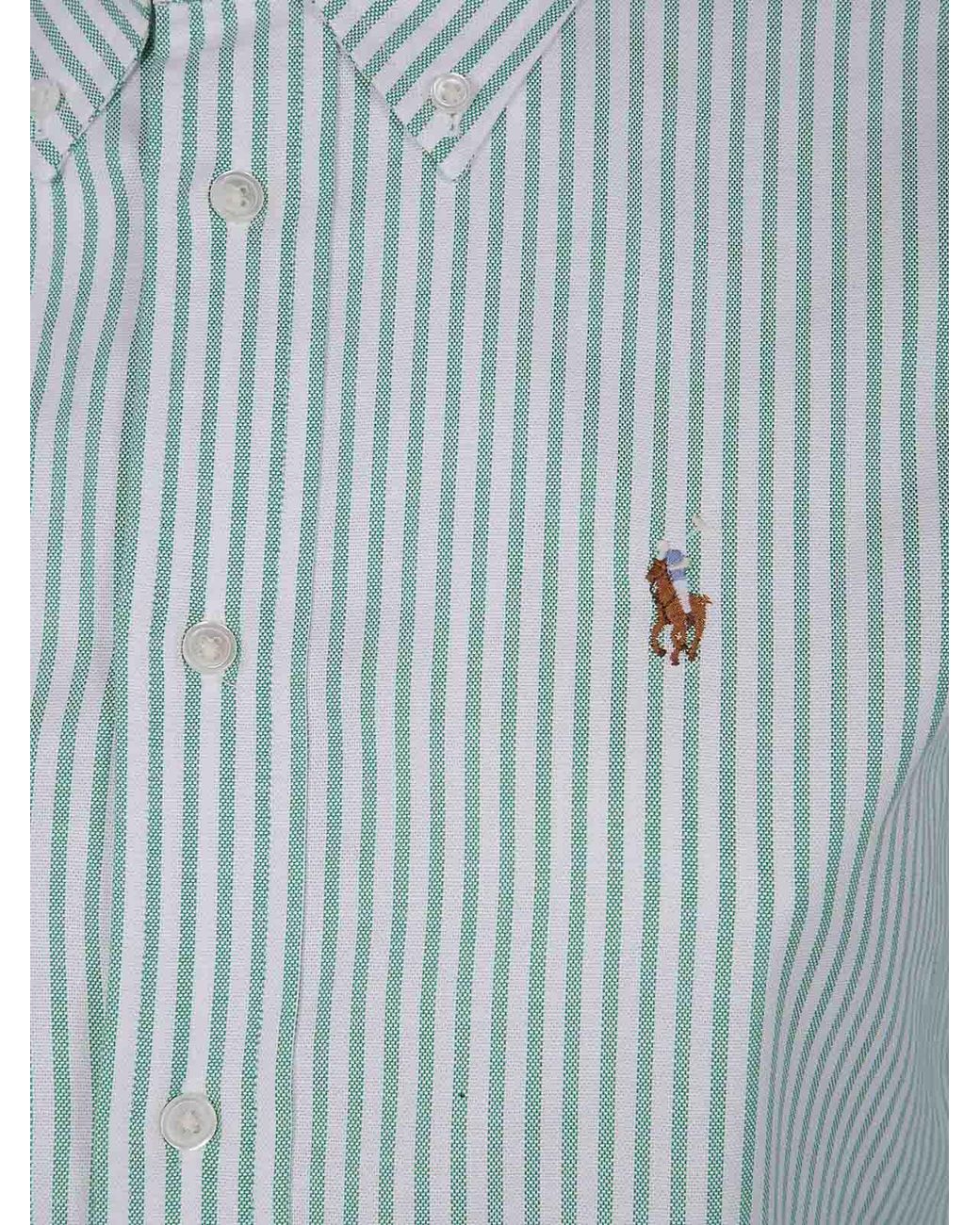 Polo Ralph Lauren Blue Ls Brkn St Long Sleeve Button Front Shirt