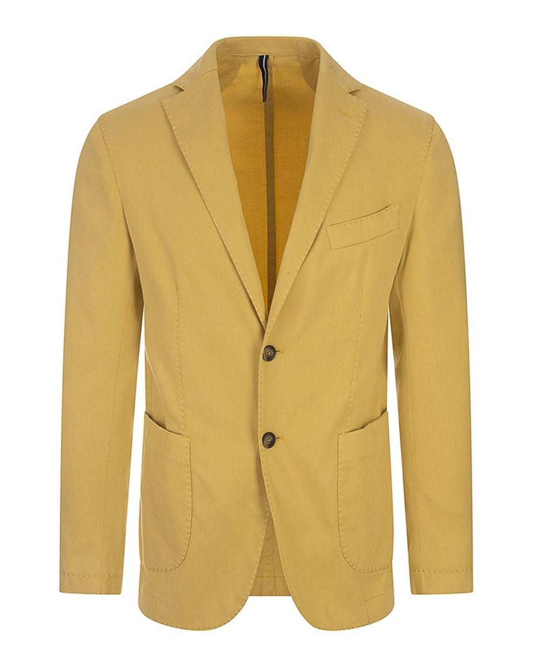 RUSSO CAPRI Yellow Oxford Cotton Blazer for men