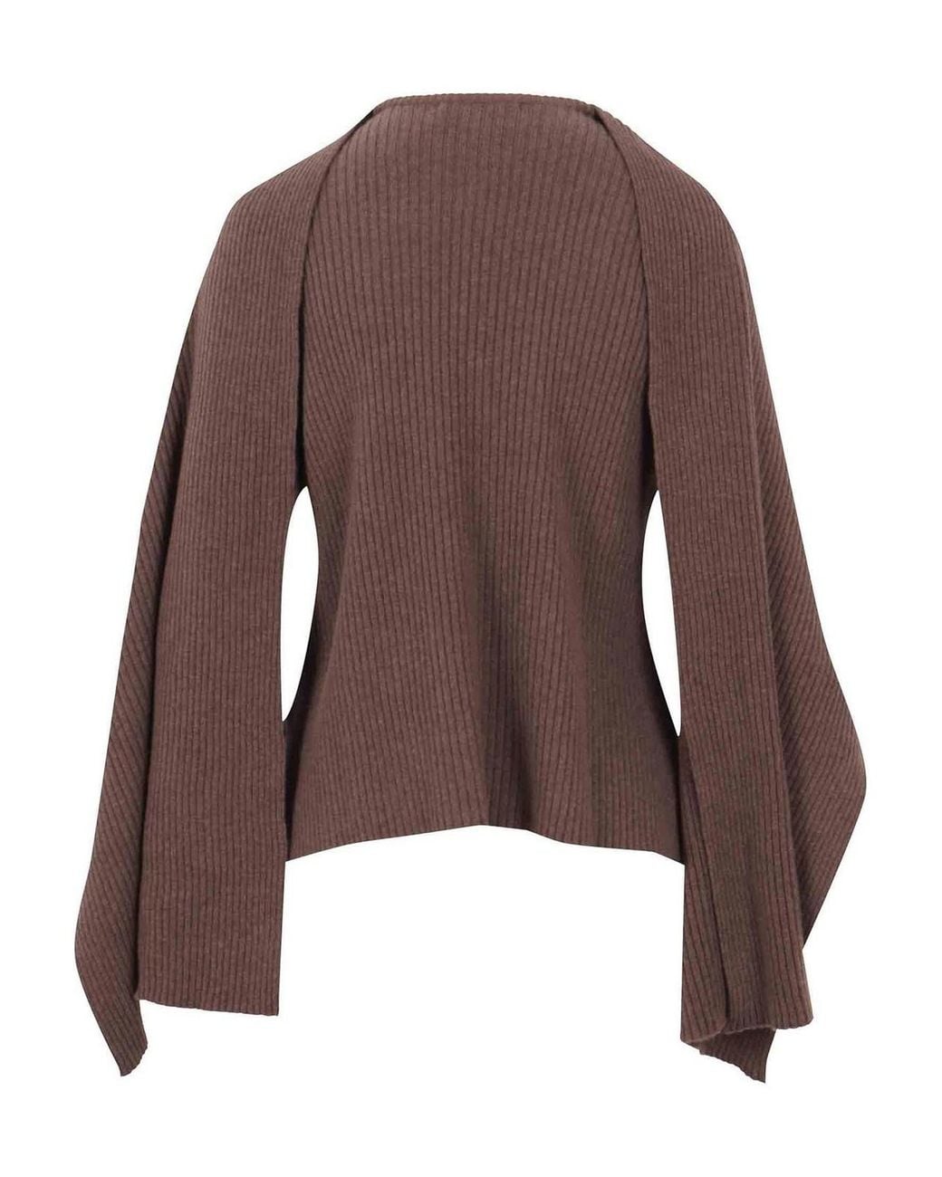 Christian Wijnants Brown Sweater With Cape-Effect Panel