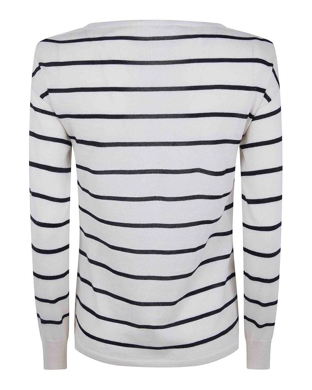 Max Mara Gray Mxptabella Stripes Silk Cashmere Sweater