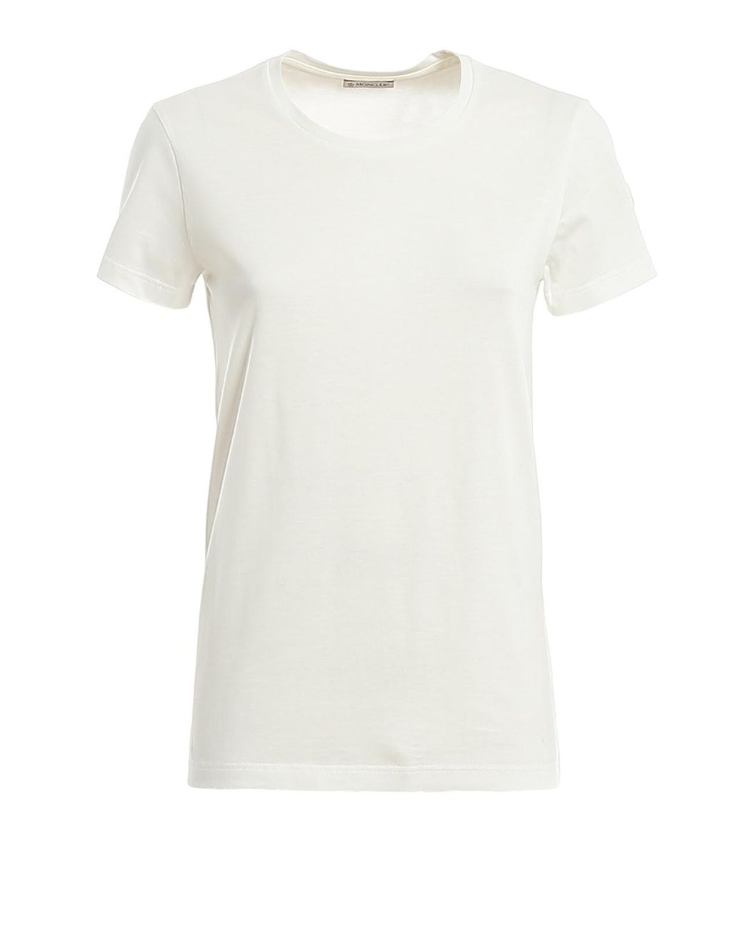 Moncler White Cotton T-Shirt With Logo Patch