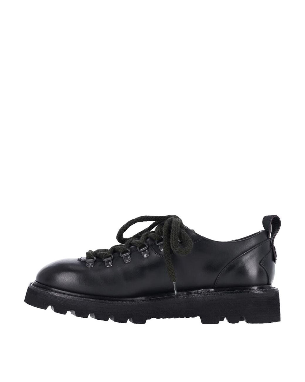 Premiata Black Leather Derby Shoes for men