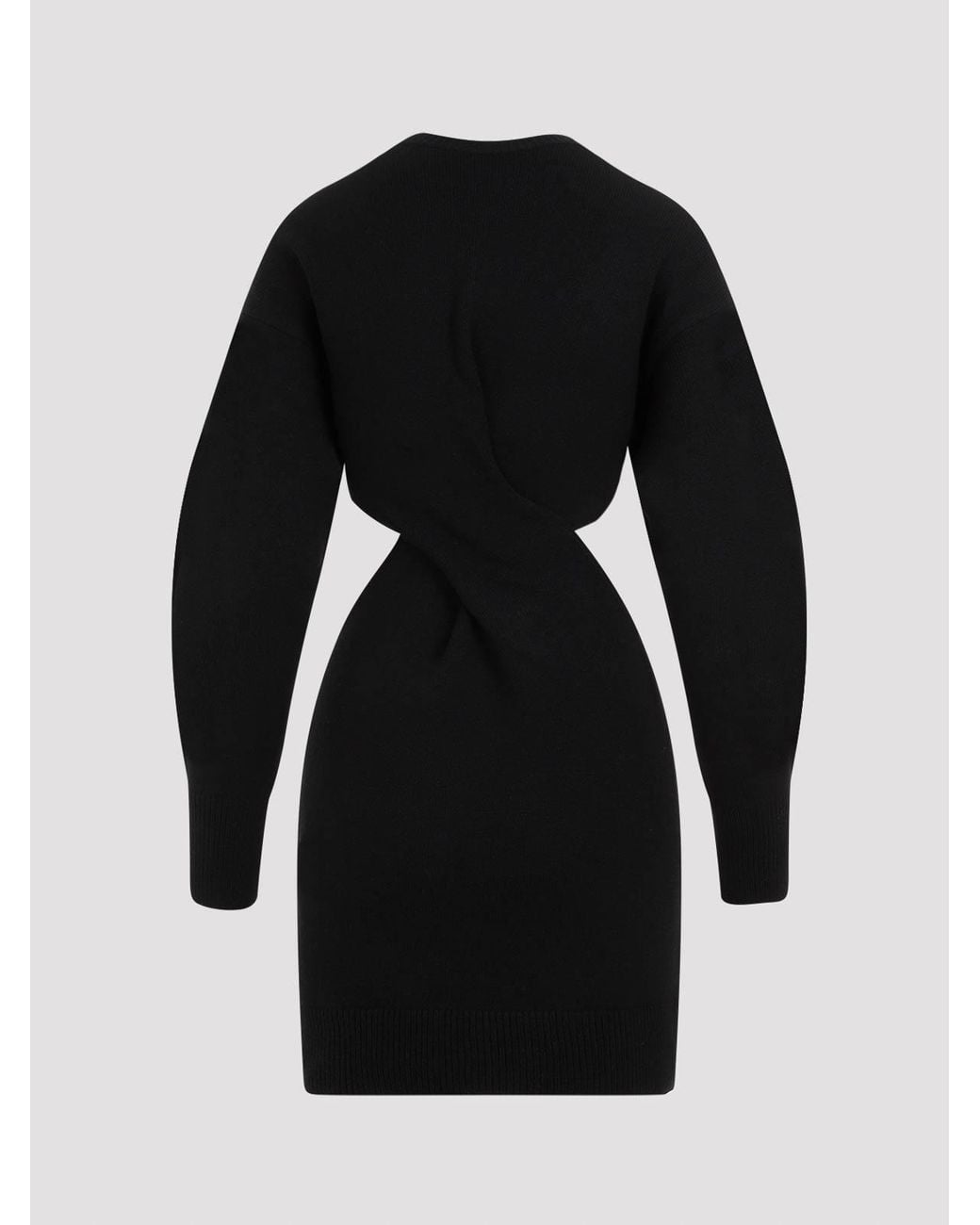 McQueen Black Wool Mini Dress