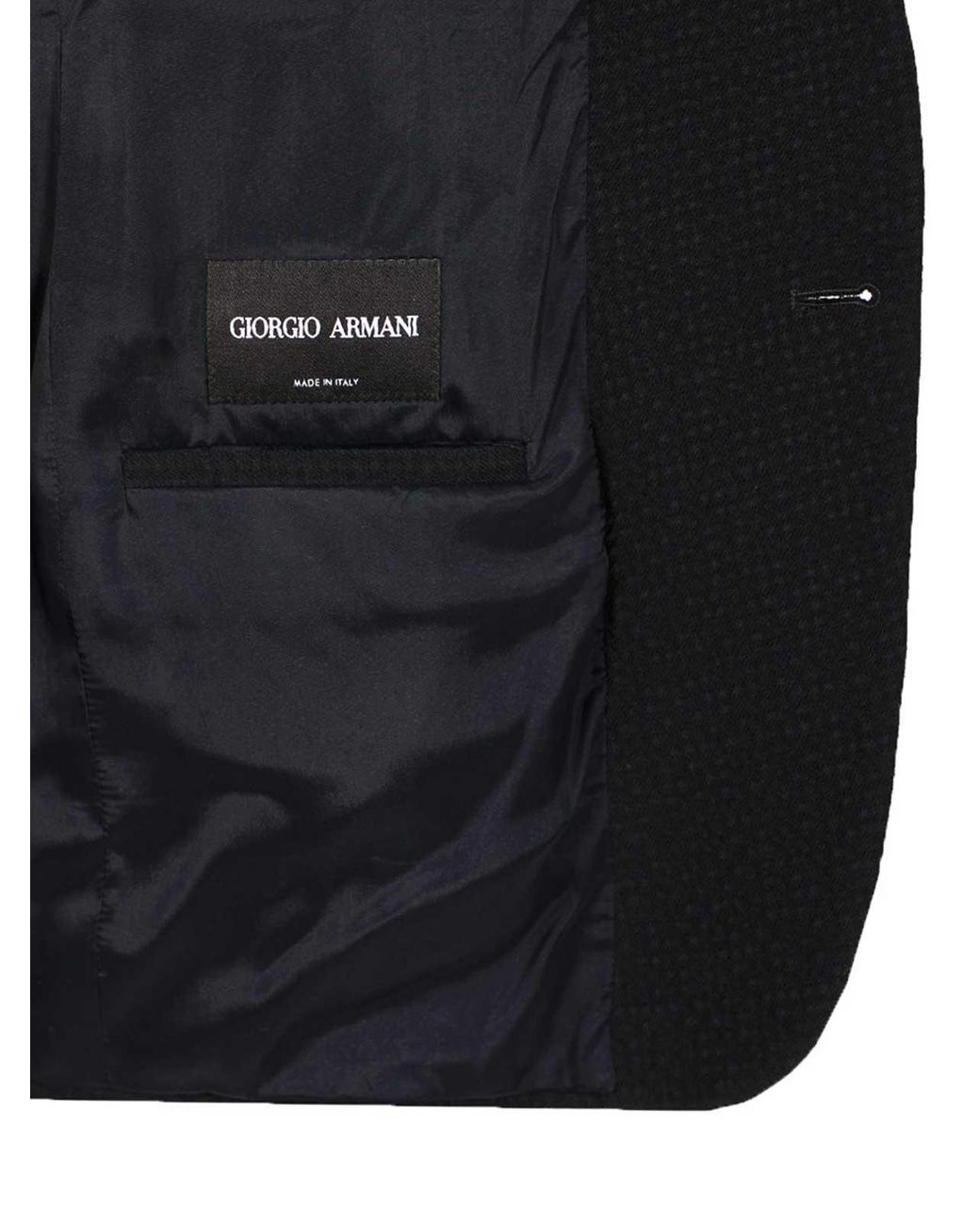 Giorgio Armani Black Single-Breasted Stretch Wool Jacket for men