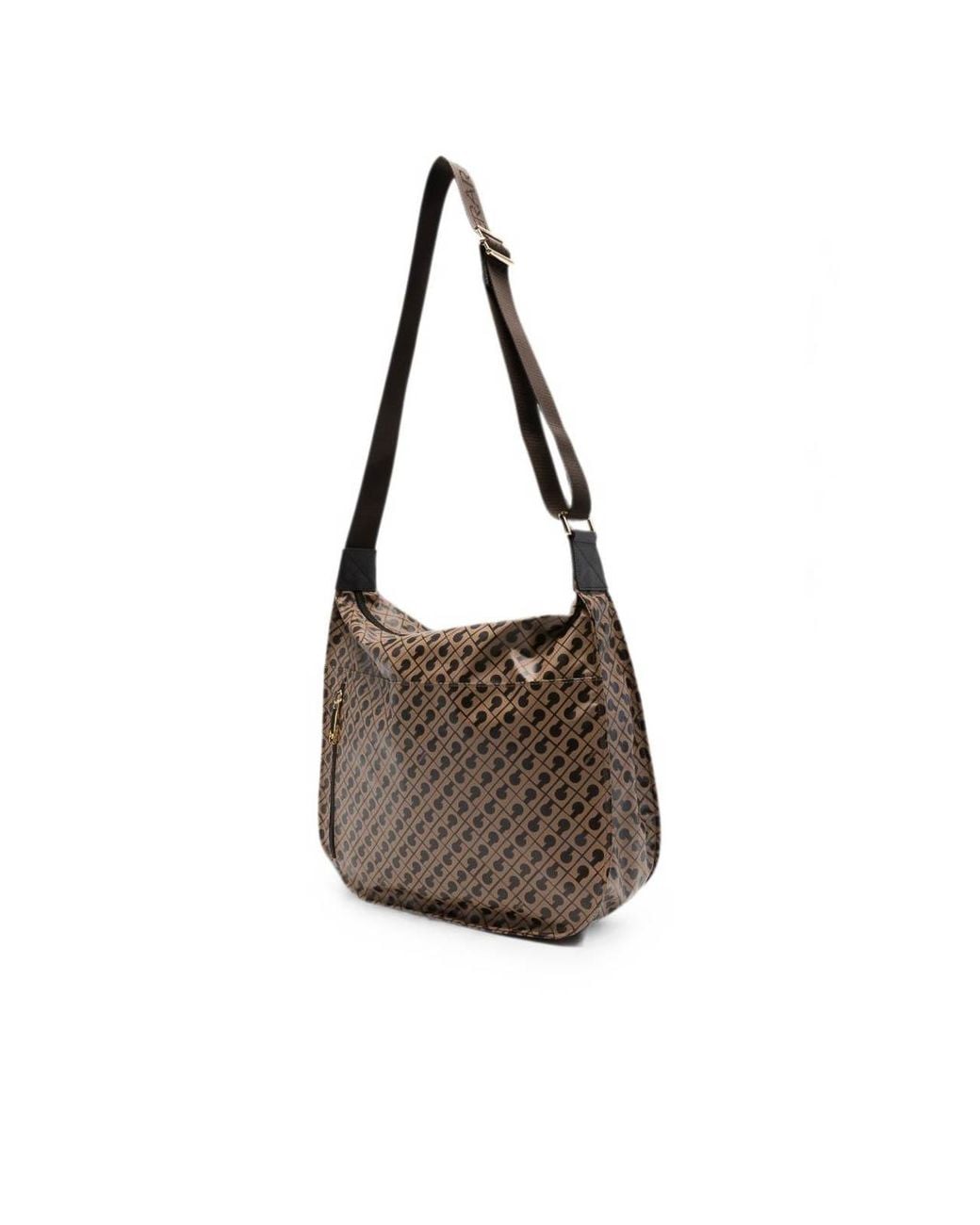 Gherardini Brown Toffee Shoulder Bag With All-Over Logo