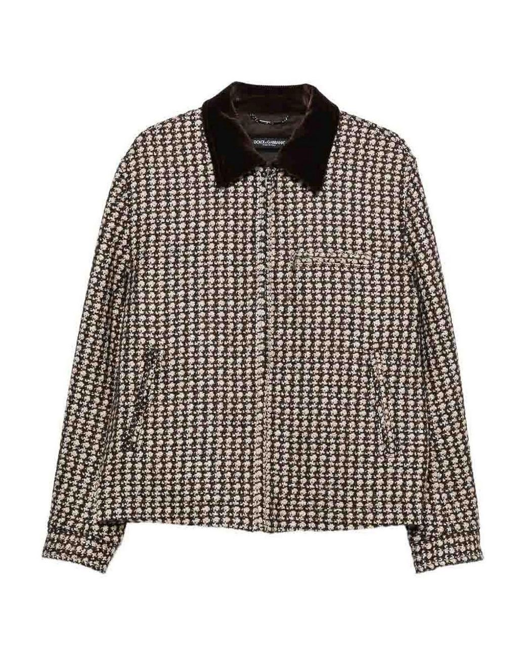 Dolce & Gabbana Brown Houndstooth Jacket for men
