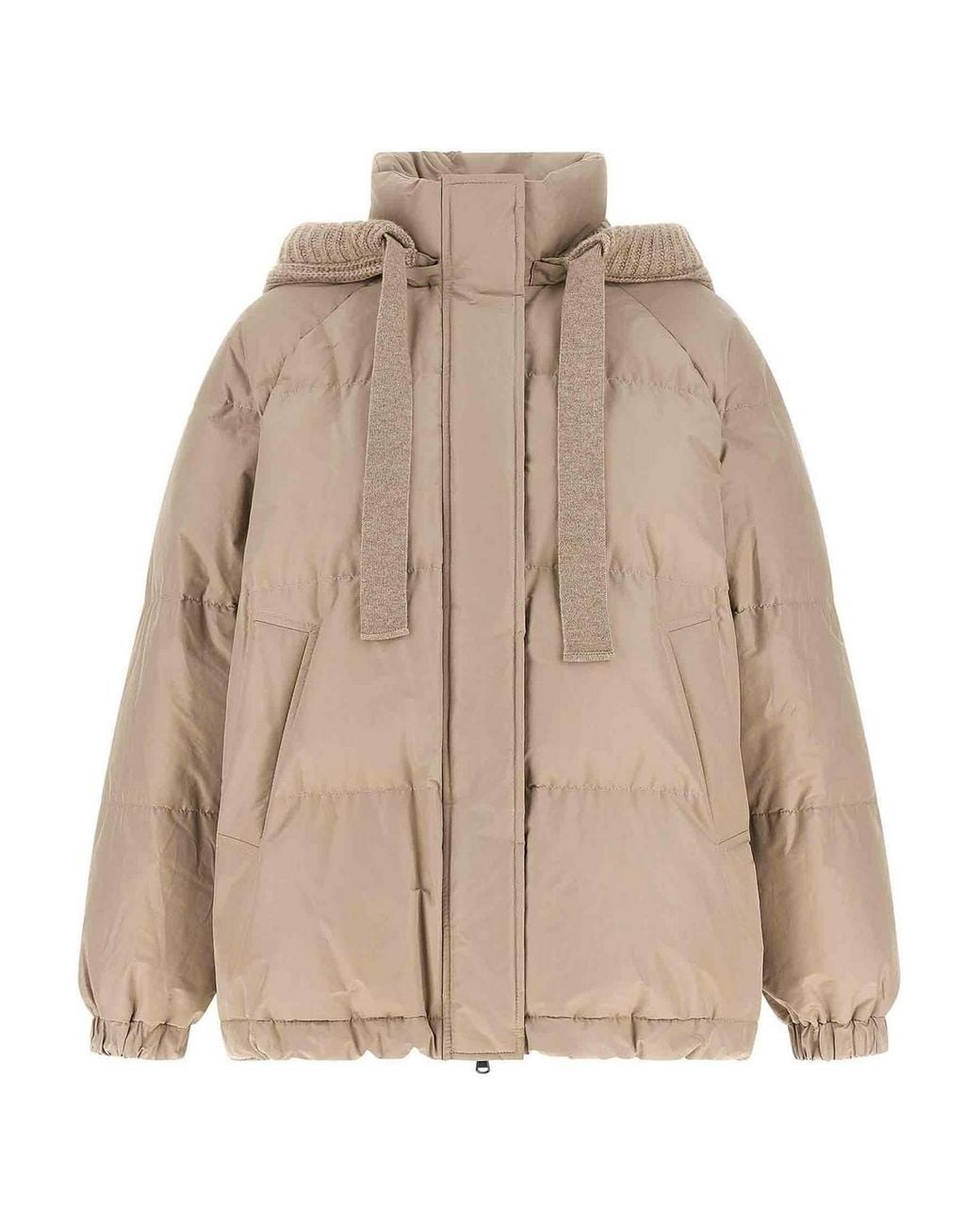 Brunello Cucinelli Natural Taffeta Puffer Jacket