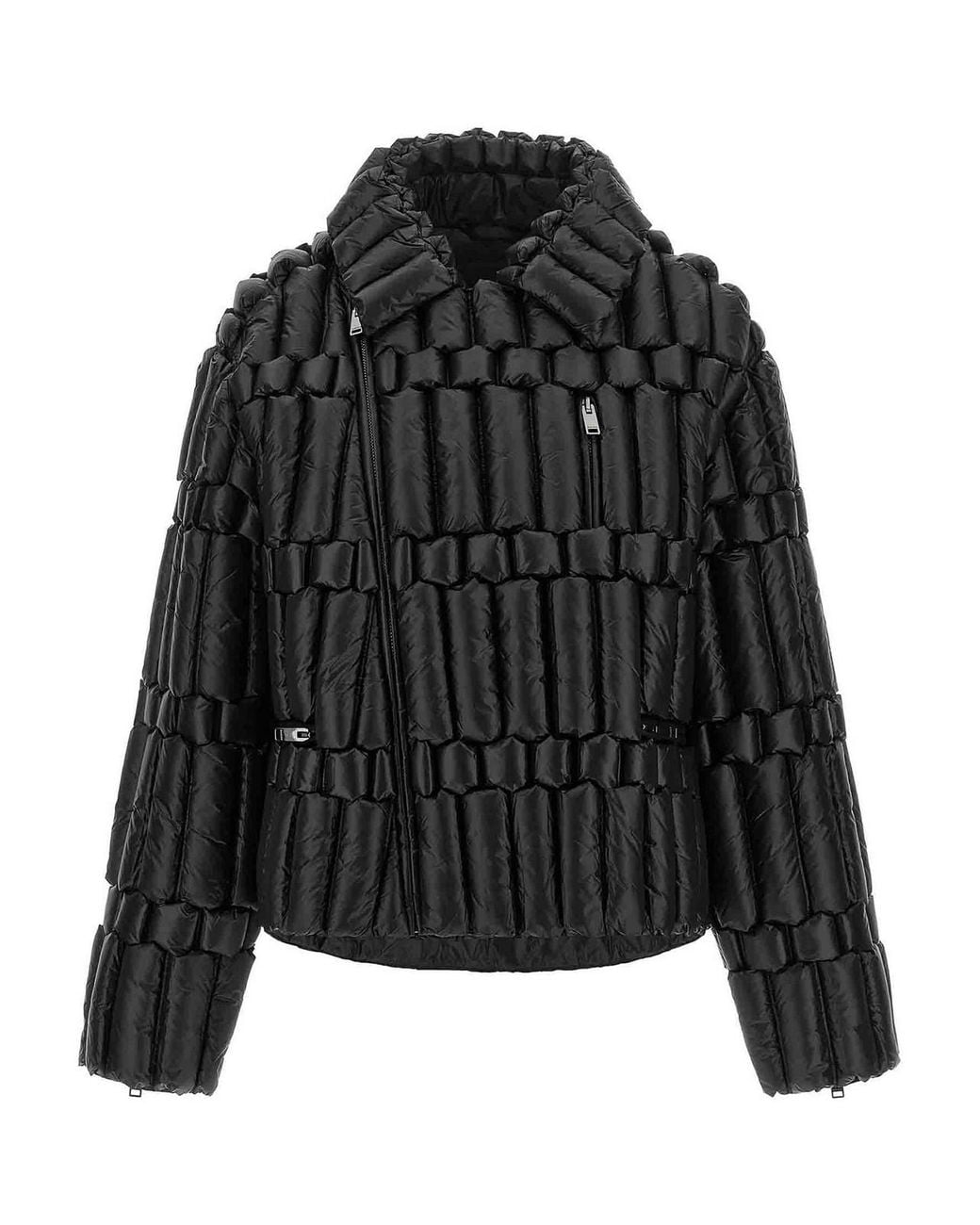 RAXXY Black 3D Biker Puffer Jacket